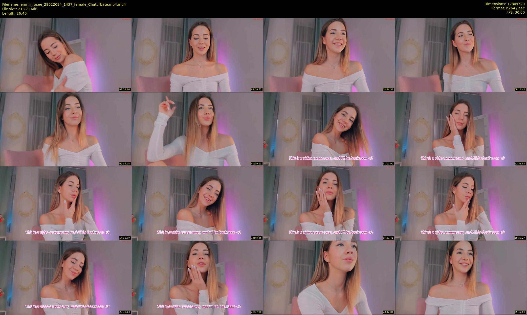 emmi_rosee — 27 minute Chaturbate female cam show recording, 720p, Feb 29, 2024