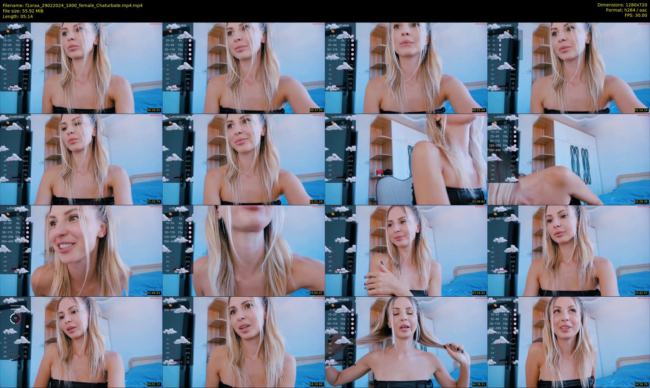 f1oraa — 6 minute Chaturbate female cam show recording, 720p, Feb 29, 2024