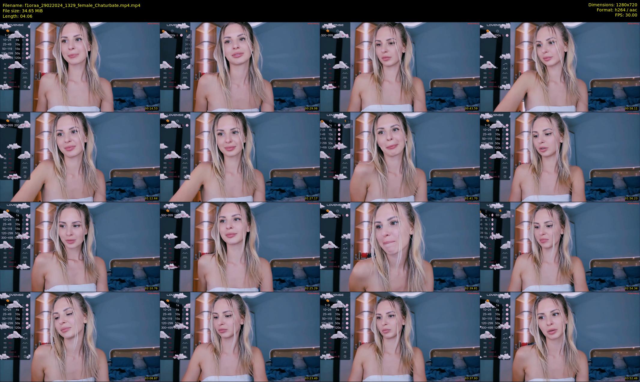 f1oraa — 5 minute Chaturbate female cam show recording, 720p, Feb 29, 2024