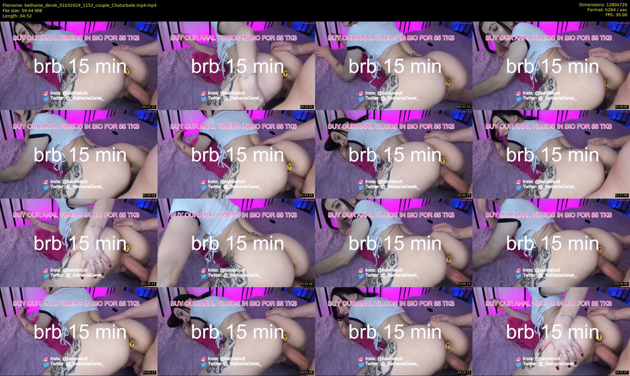 bethanie_derek — 5 minute Chaturbate couple cam show recording, 720p, Mar 1, 2024