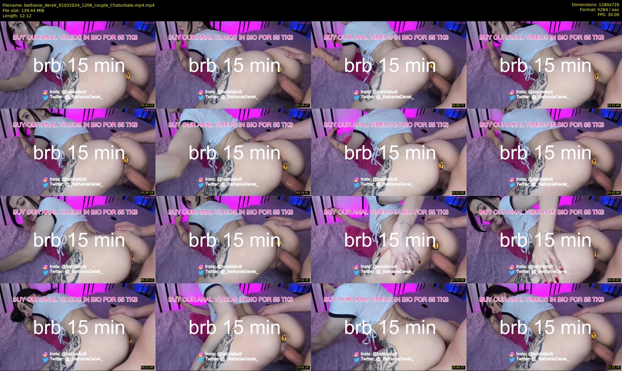 bethanie_derek — 13 minute Chaturbate couple cam show recording, 720p, Mar 1, 2024