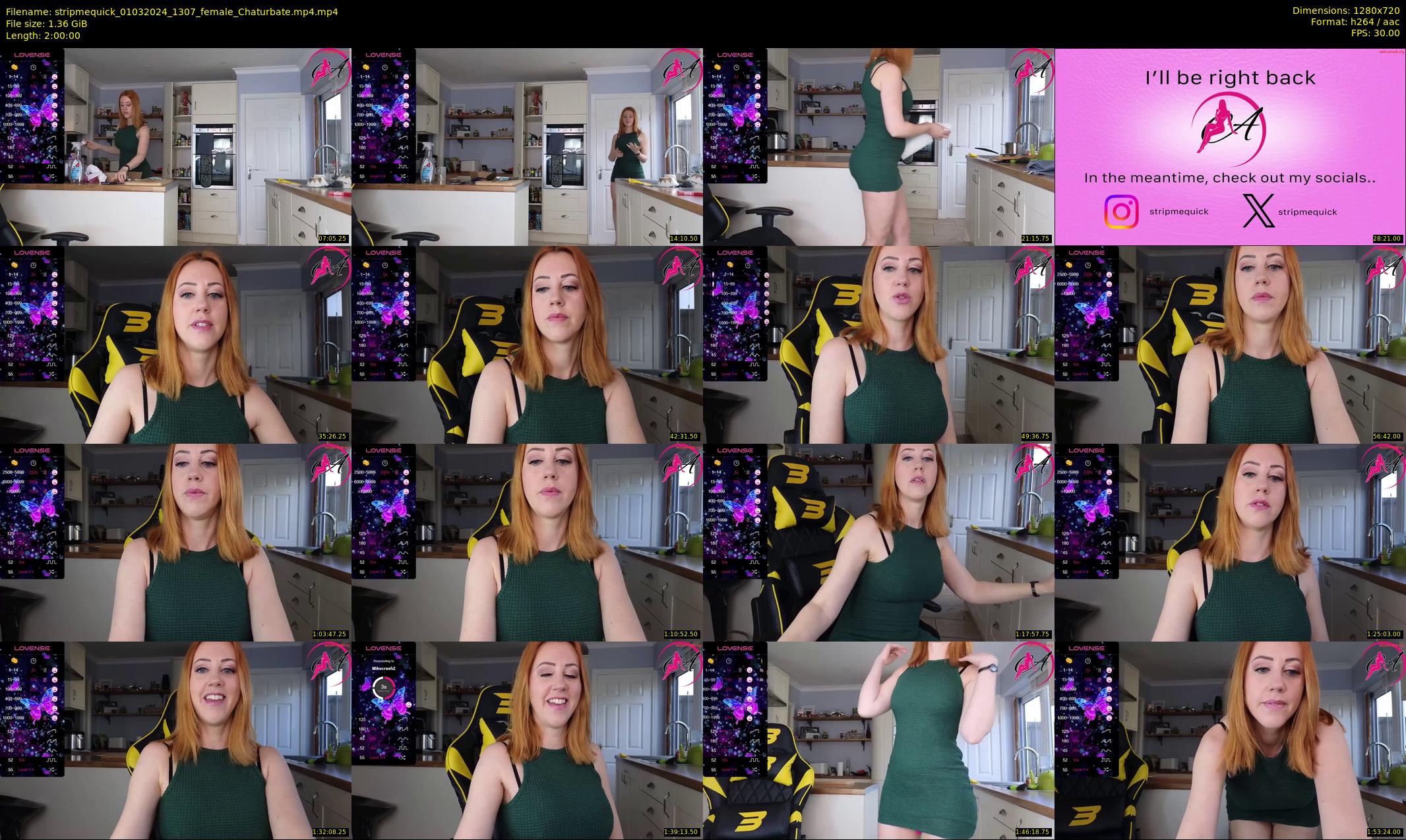 stripmequick — 120 minute Chaturbate female cam show recording, 720p, Mar 1, 2024