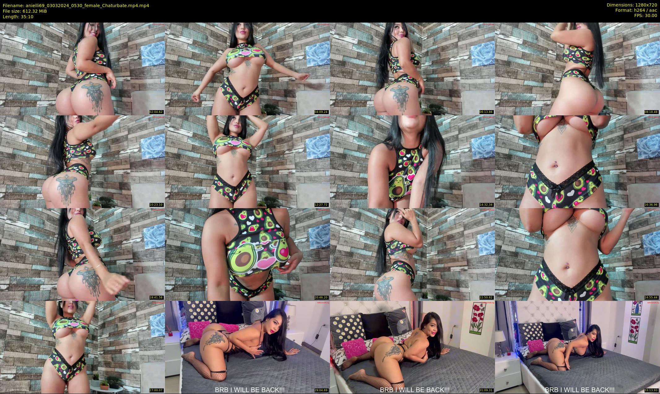 anielli69 — 36 minute Chaturbate female cam show recording, 720p, Mar 3, 2024