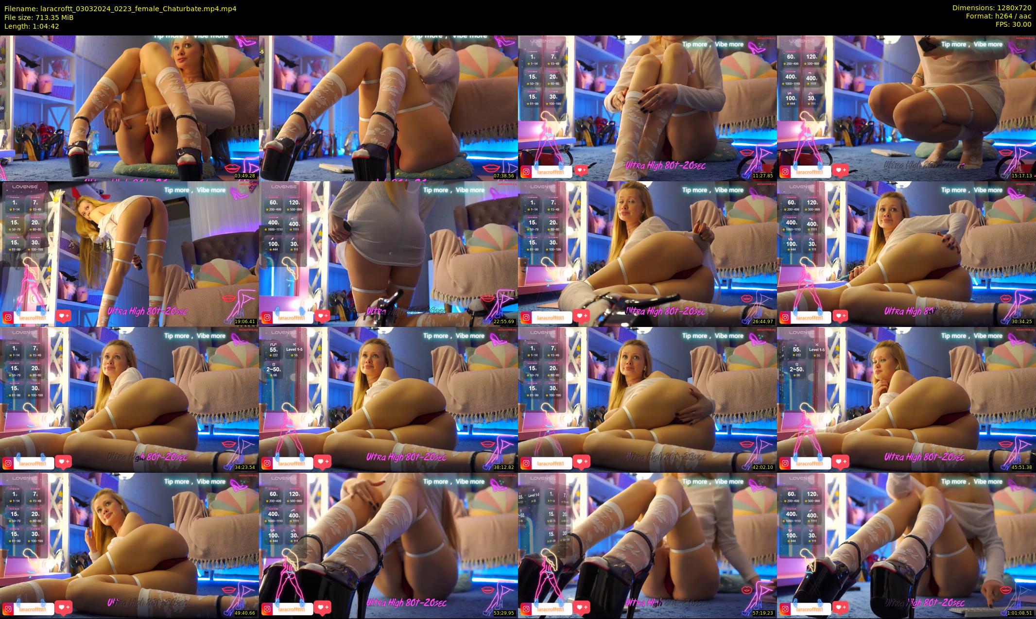 laracroftt — 65 minute Chaturbate female cam show recording, 720p, Mar 3, 2024