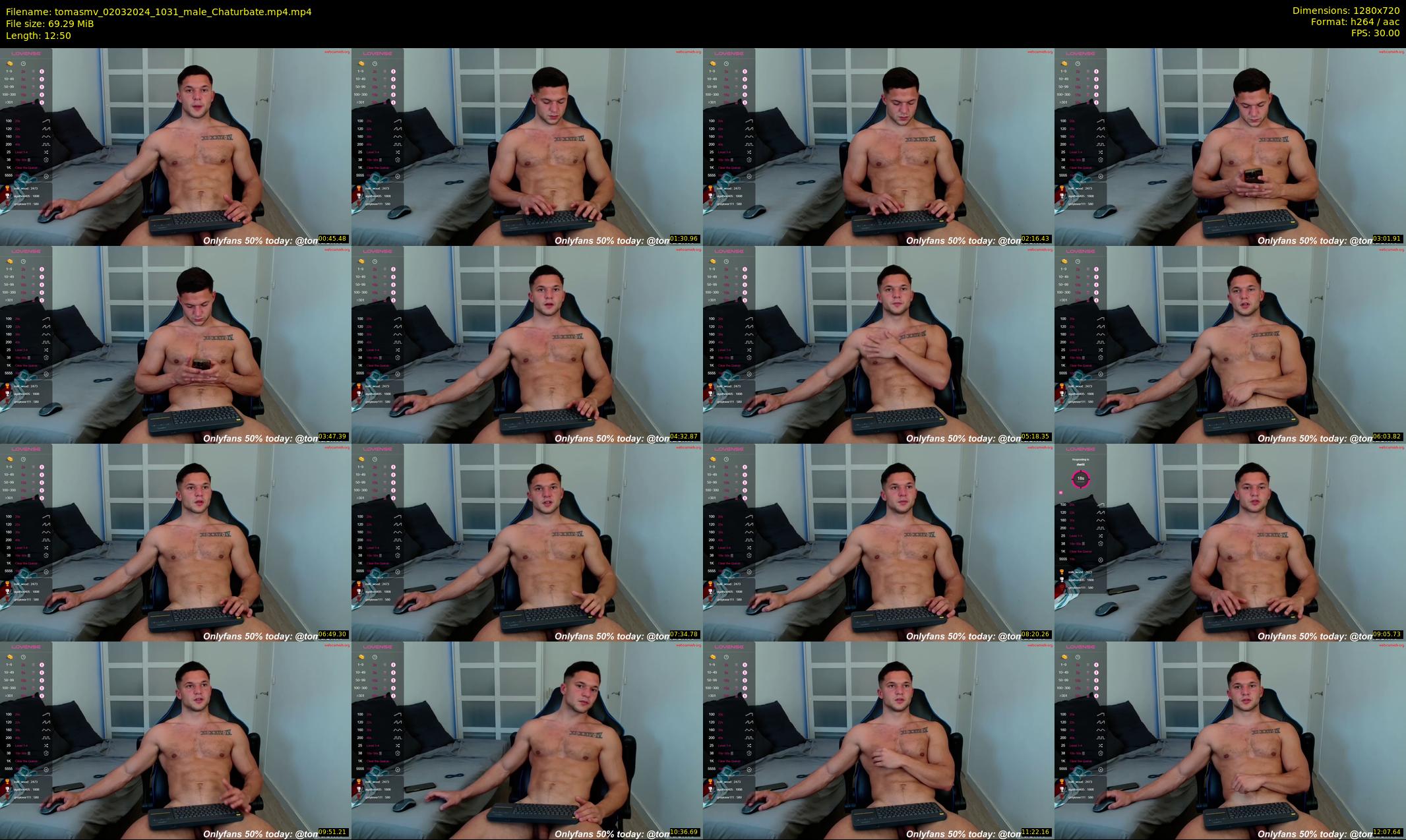 tomasmv — 13 minute Chaturbate male cam show recording, 720p, Mar 2, 2024