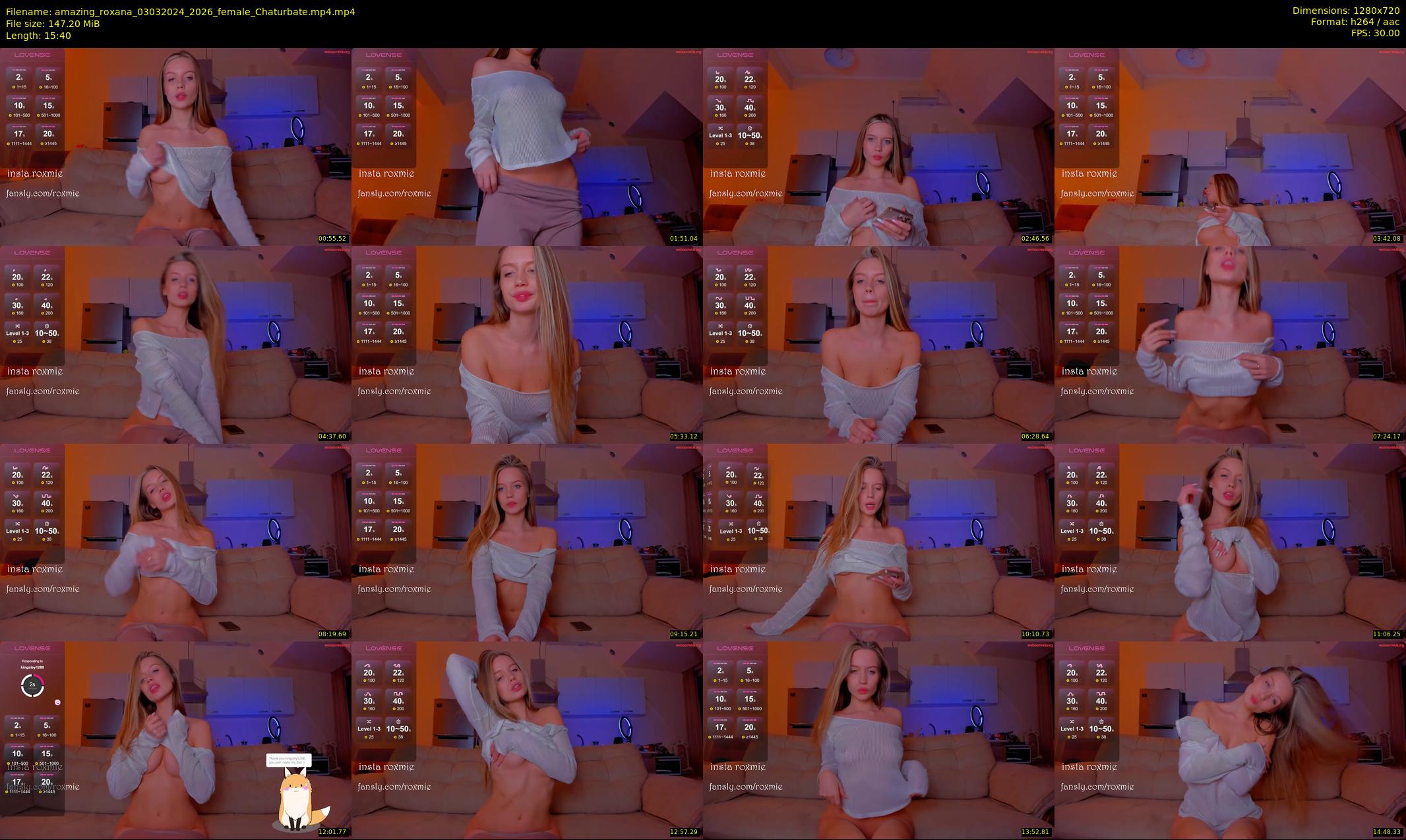 amazing_roxana — 16 minute Chaturbate female cam show recording, 720p, Mar 3, 2024