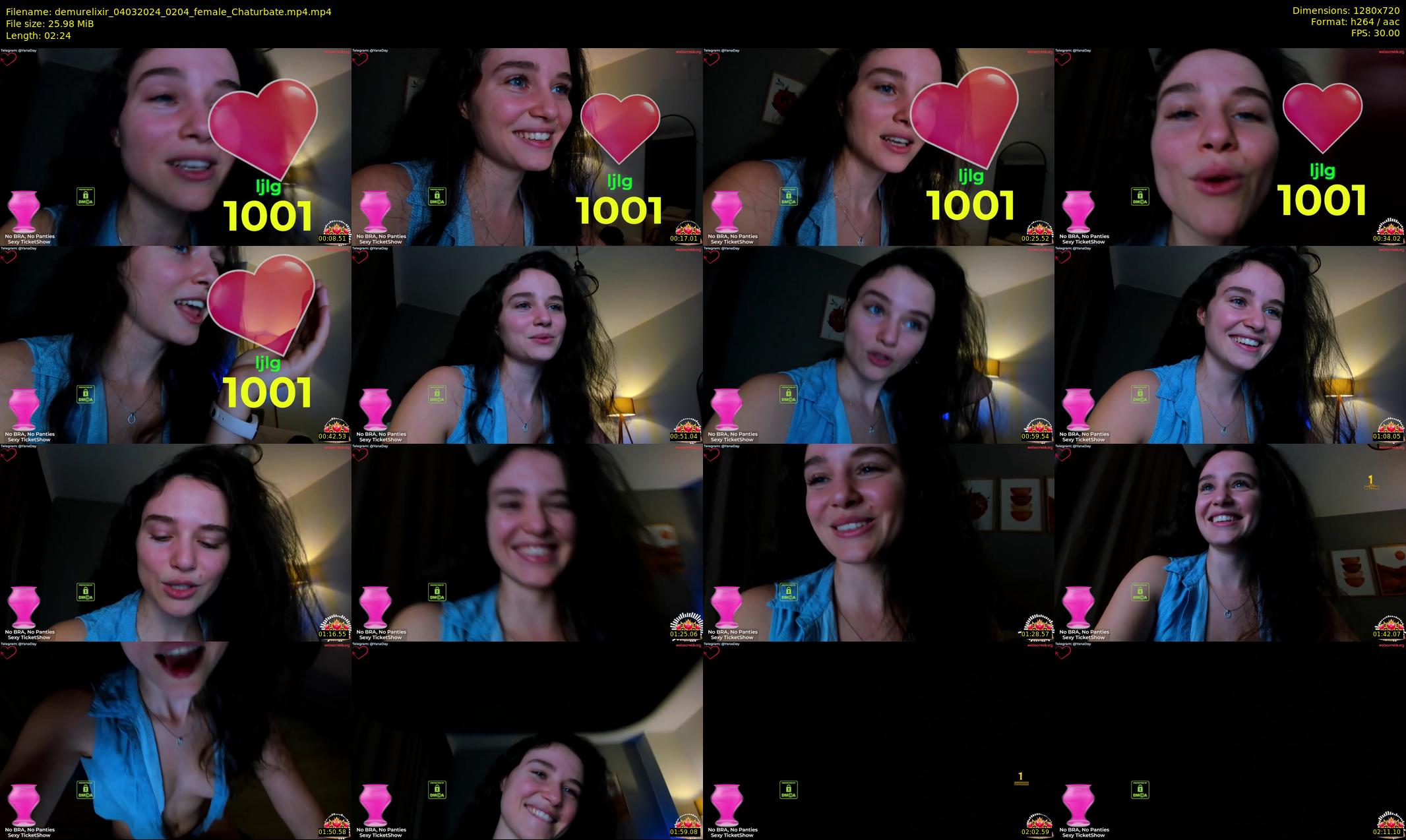 demurelixir — 3 minute Chaturbate female cam show recording, 720p, Mar 4, 2024