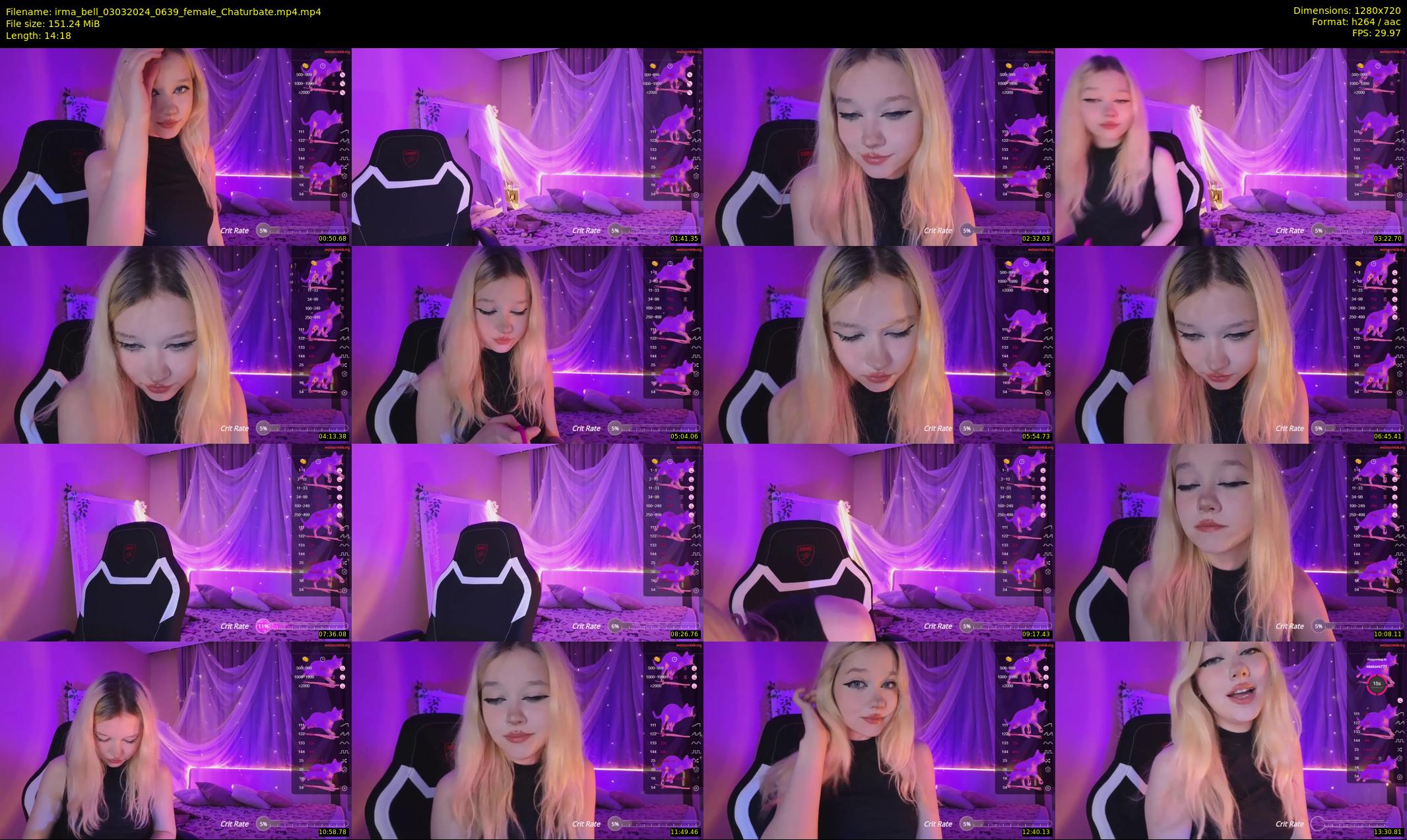 irma_bell — 15 minute Chaturbate female cam show recording, 720p, Mar 3, 2024