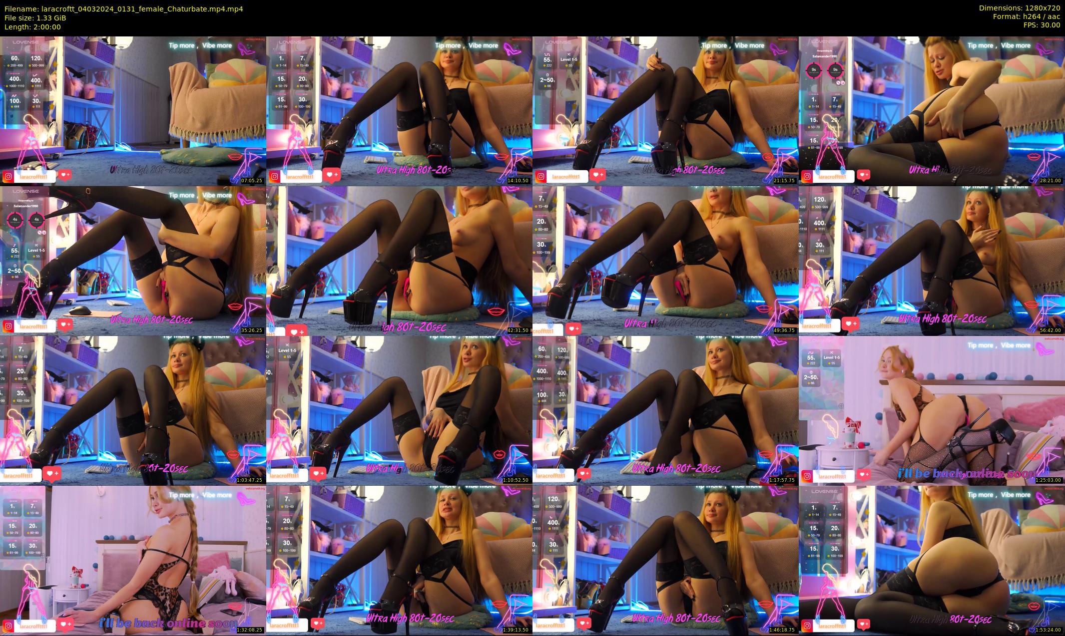 laracroftt — 120 minute Chaturbate female cam show recording, 720p, Mar 4, 2024