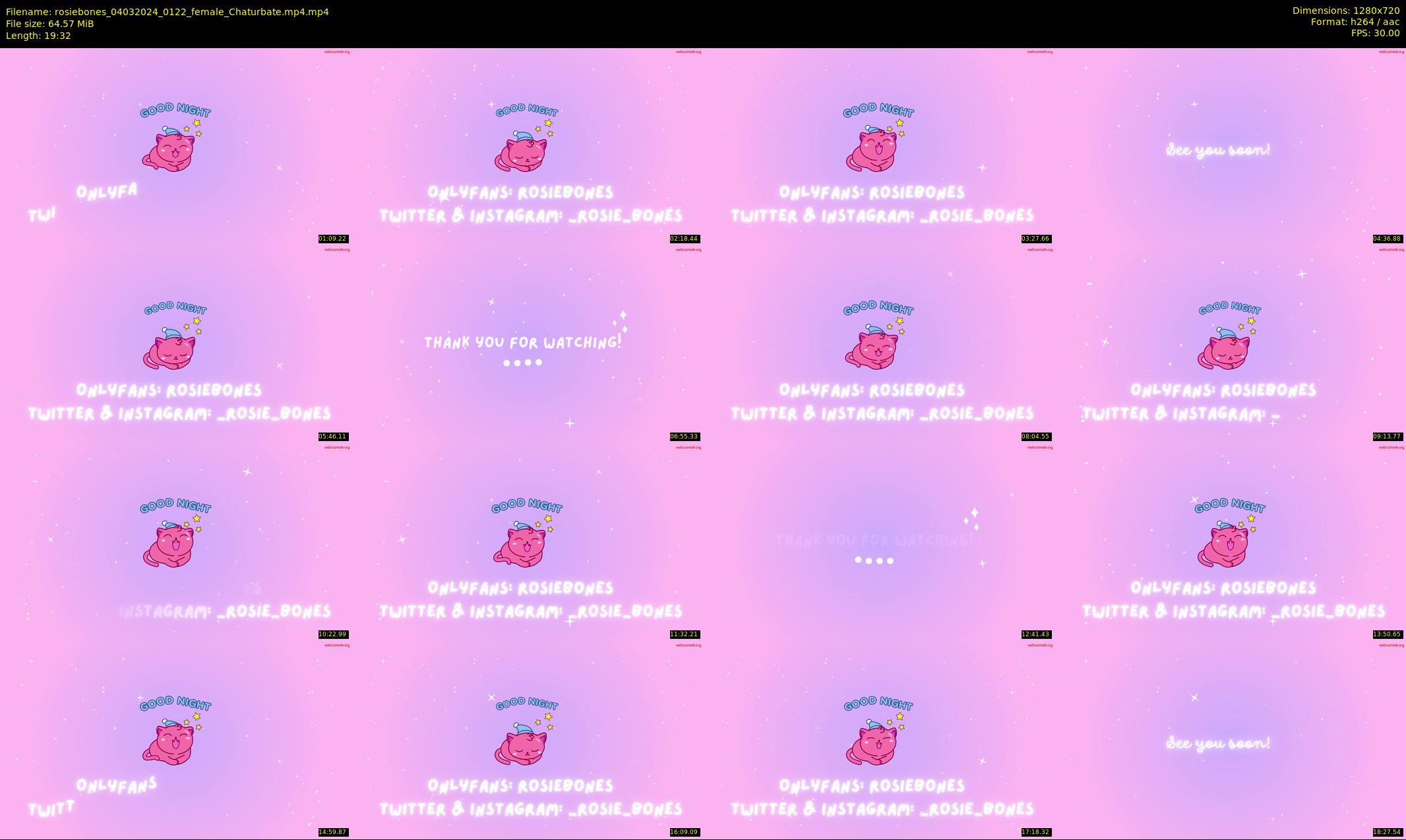 rosiebones — 20 minute Chaturbate female cam show recording, 720p, Mar 4, 2024