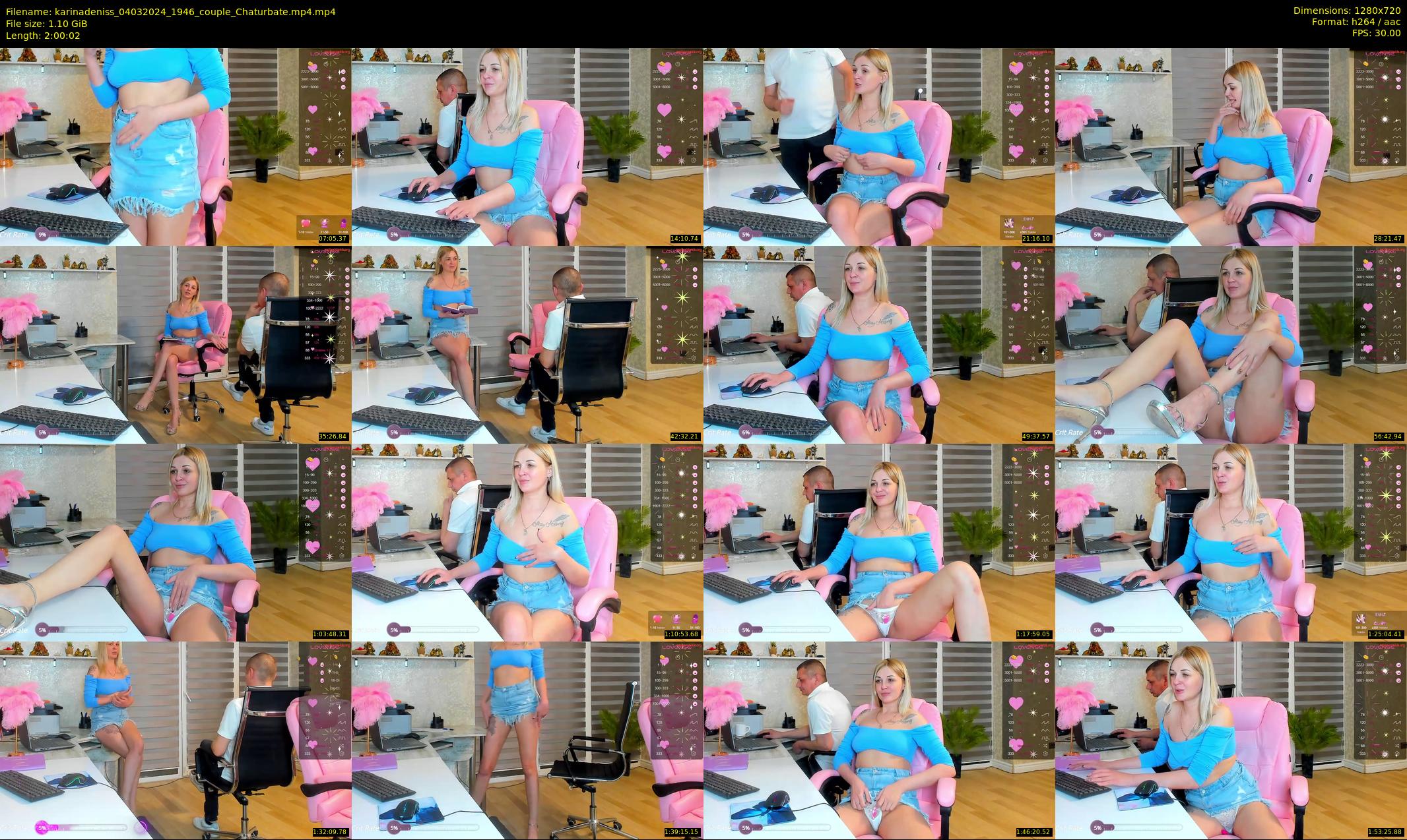 karinadeniss — 121 minute Chaturbate couple cam show recording, 720p, Mar 4, 2024