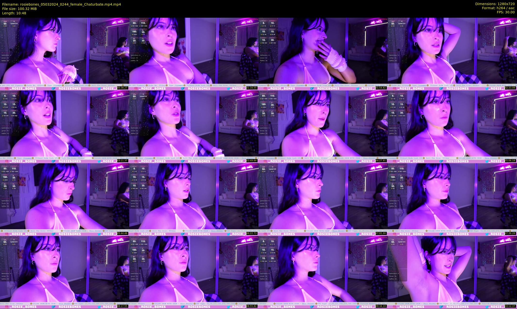 rosiebones — 11 minute Chaturbate female cam show recording, 720p, Mar 5, 2024
