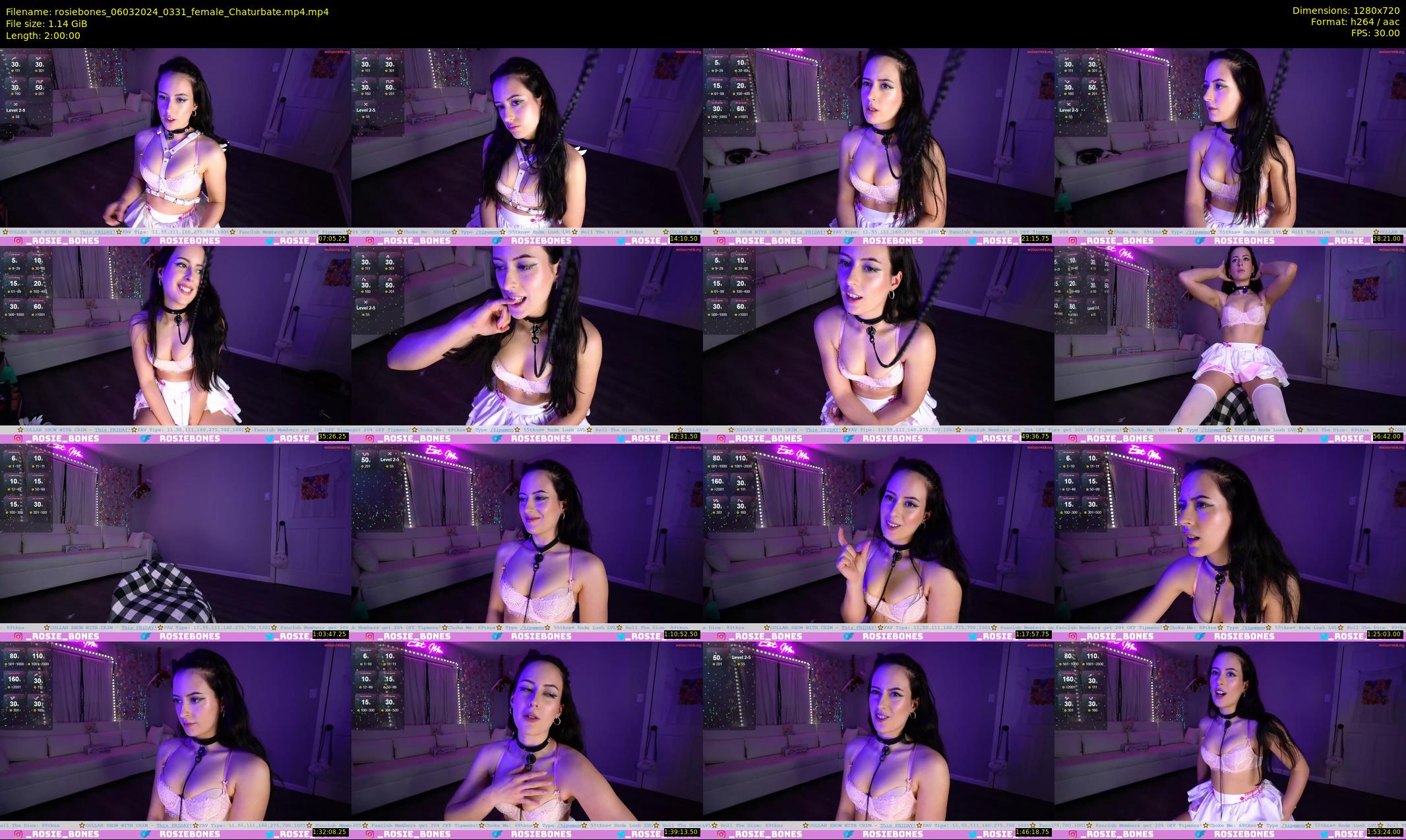 rosiebones — 120 minute Chaturbate female cam show recording, 720p, Mar 6, 2024