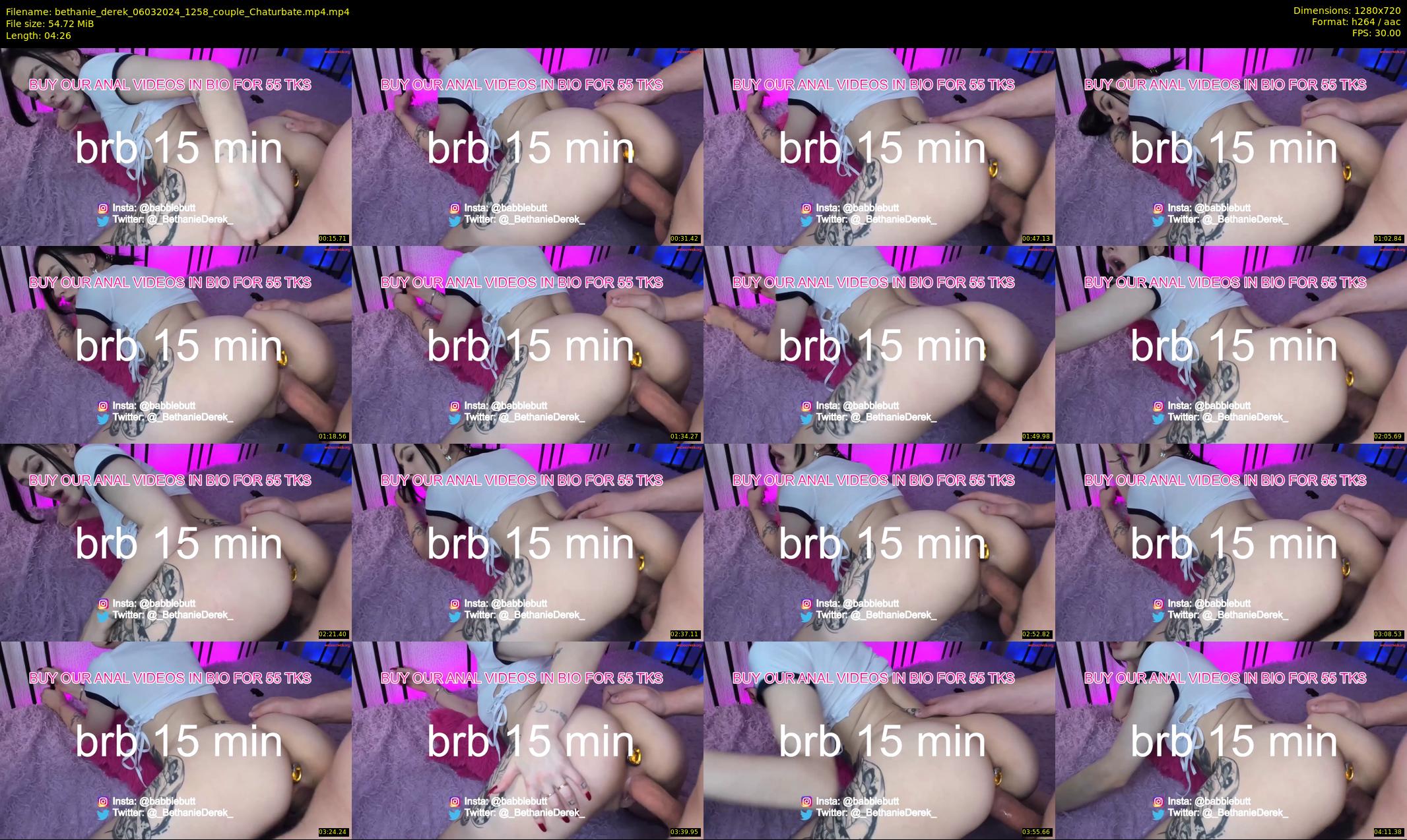 bethanie_derek — 5 minute Chaturbate couple cam show recording, 720p, Mar 6, 2024