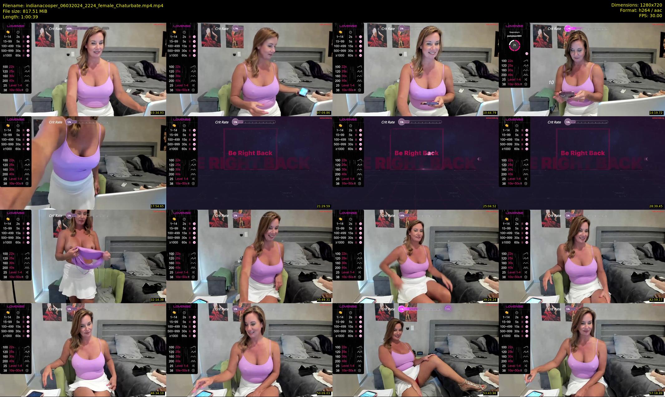 indianacooper — 61 minute Chaturbate female cam show recording, 720p, Mar 6, 2024