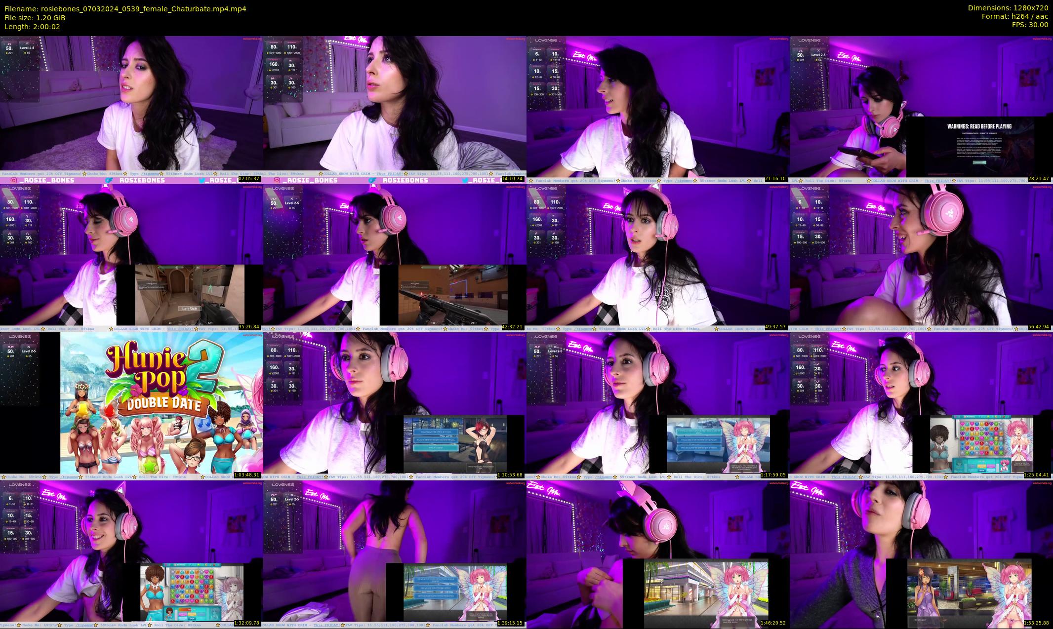 rosiebones — 121 minute Chaturbate female cam show recording, 720p, Mar 7, 2024
