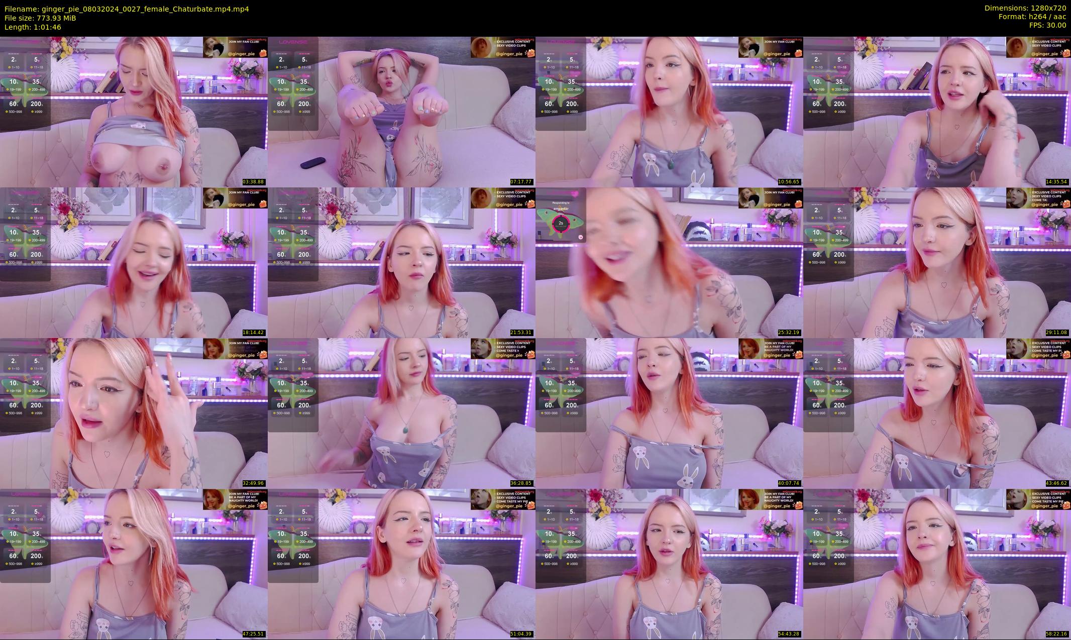 ginger_pie — 62 minute Chaturbate female cam show recording, 720p, Mar 8, 2024