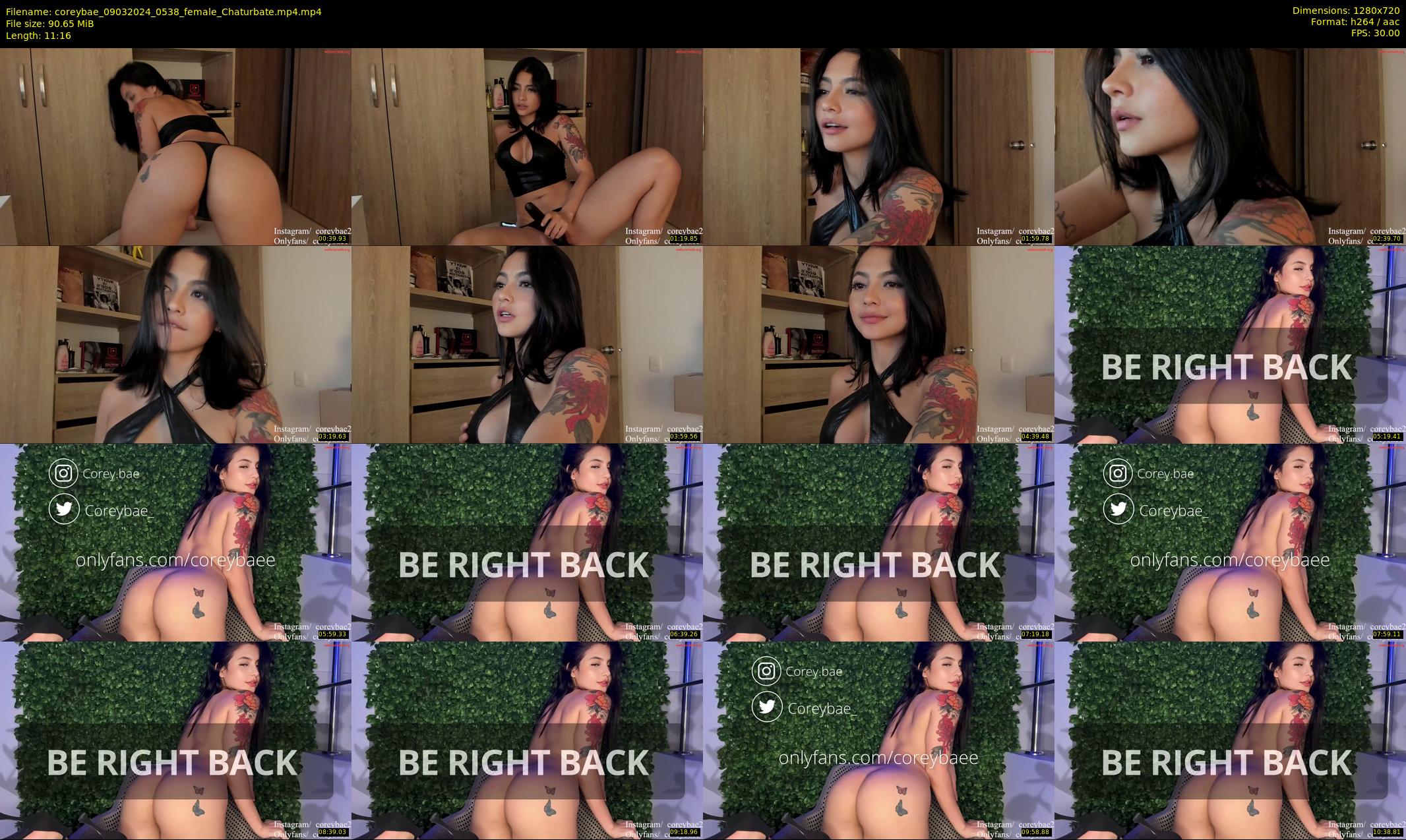 coreybae — 12 minute Chaturbate female cam show recording, 720p, Mar 9, 2024