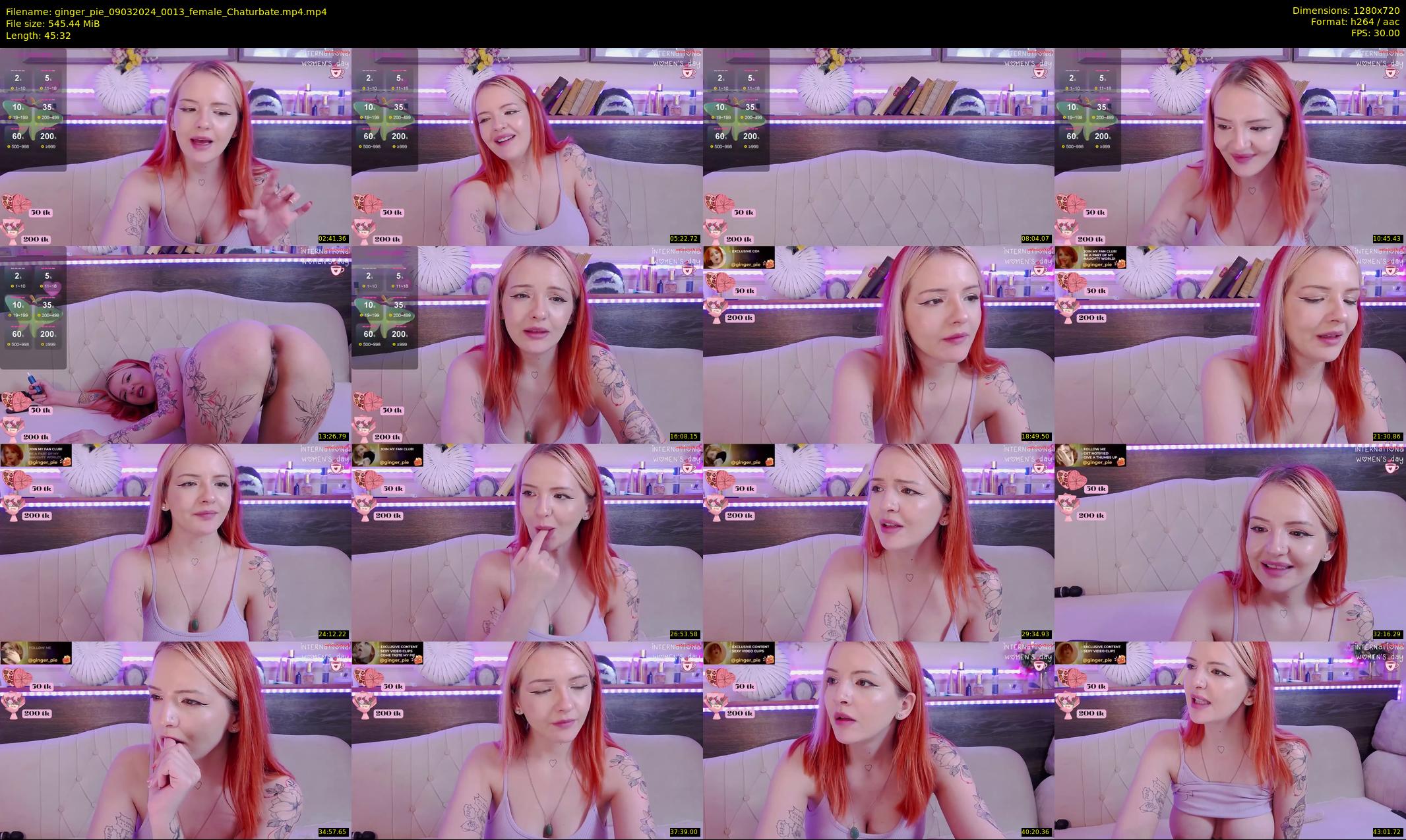 ginger_pie — 46 minute Chaturbate female cam show recording, 720p, Mar 9, 2024