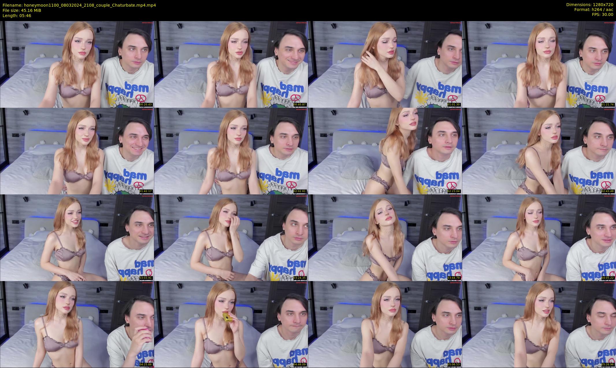 honeymoon1100 — 6 minute Chaturbate couple cam show recording, 720p, Mar 8, 2024