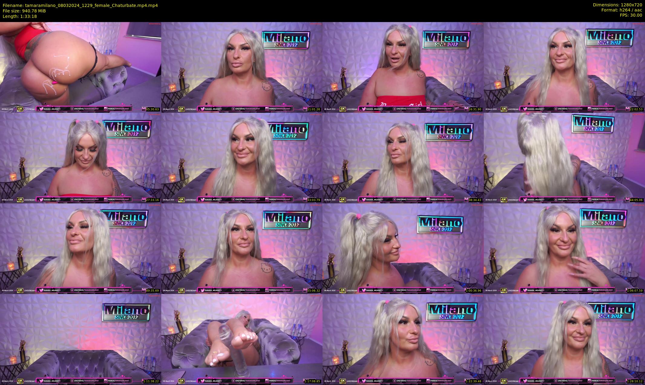 tamaramilano — 94 minute Chaturbate female cam show recording, 720p, Mar 8, 2024