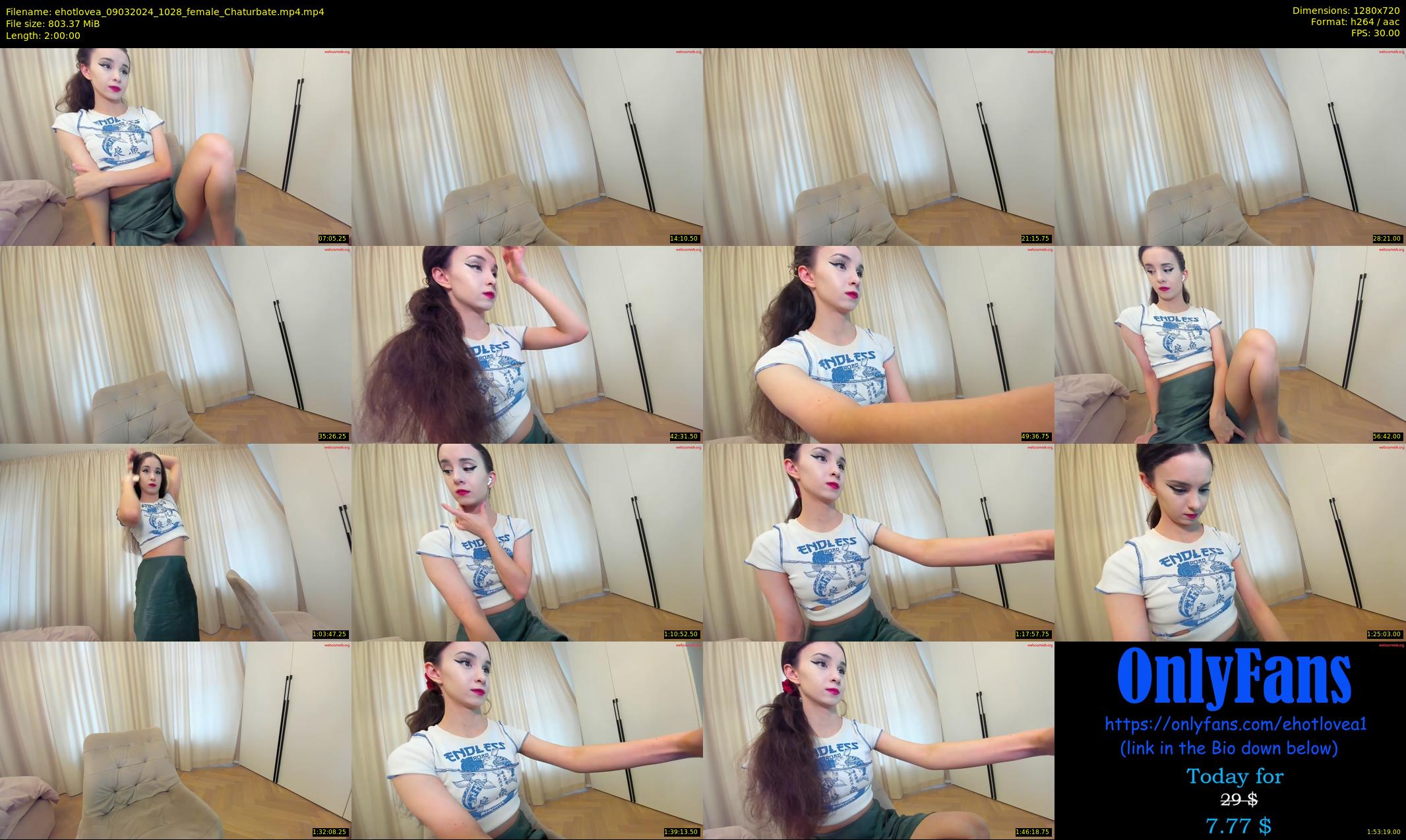 ehotlovea — 120 minute Chaturbate female cam show recording, 720p, Mar 9, 2024