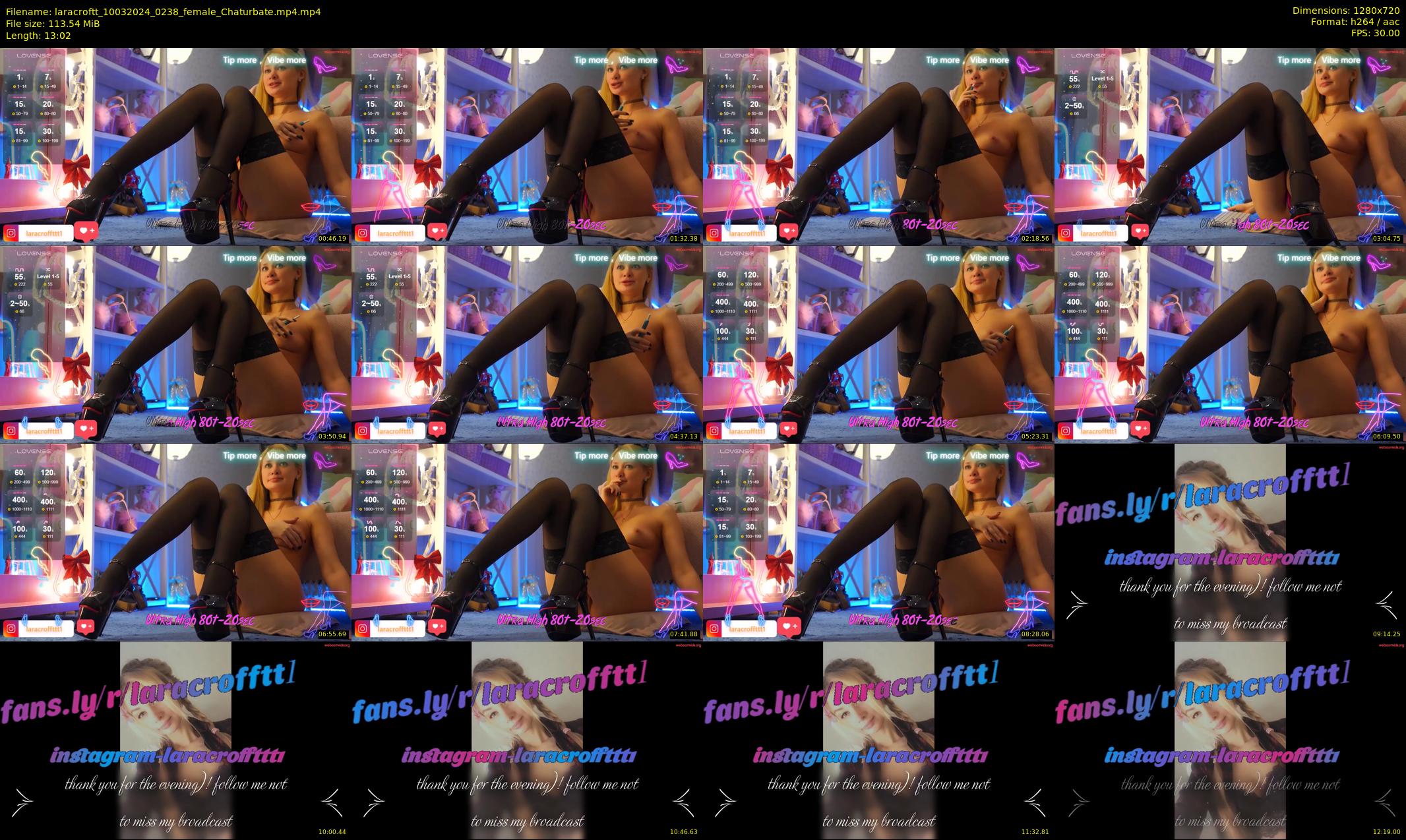 laracroftt — 14 minute Chaturbate female cam show recording, 720p, Mar 10, 2024