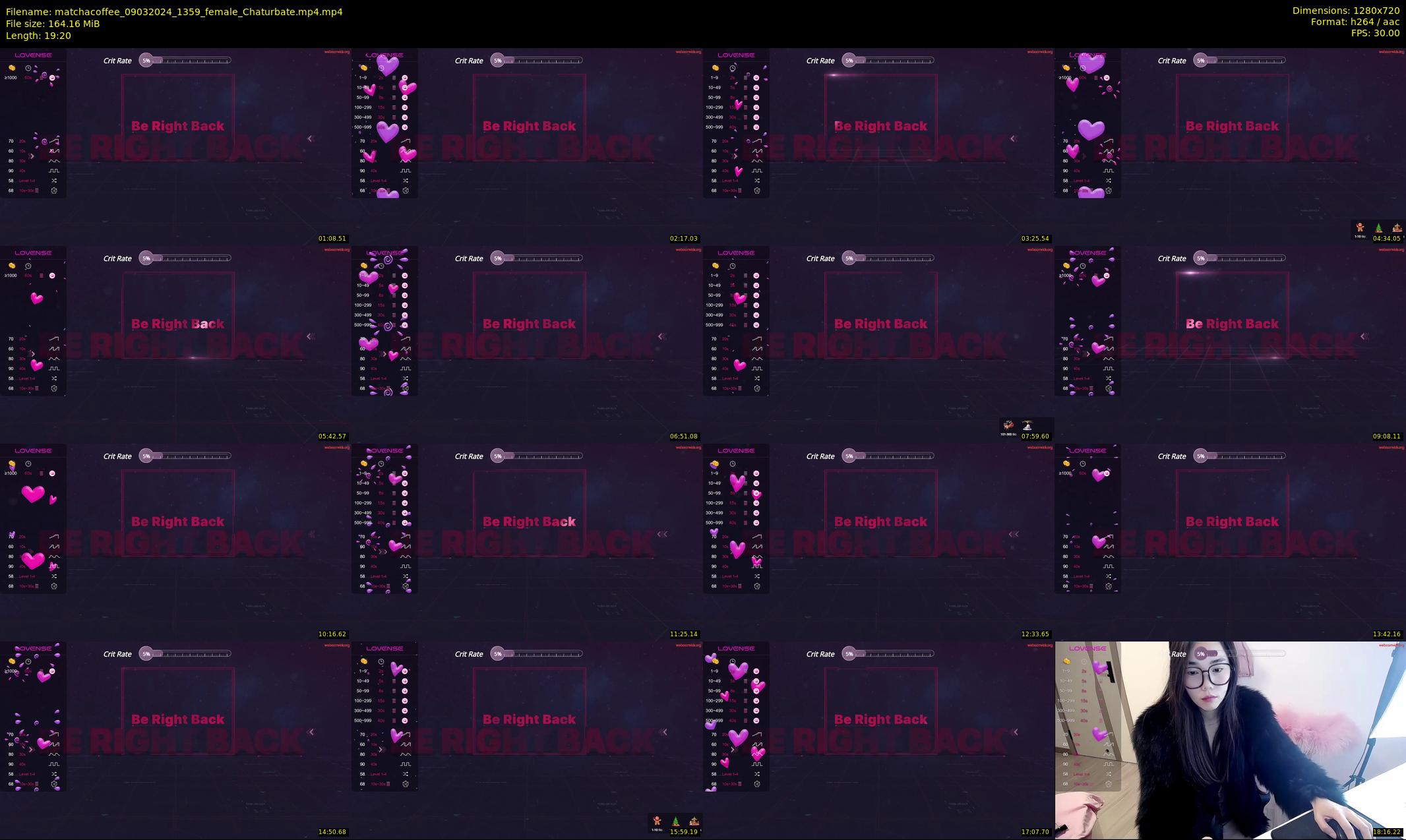 matchacoffee — 20 minute Chaturbate female cam show recording, 720p, Mar 9, 2024