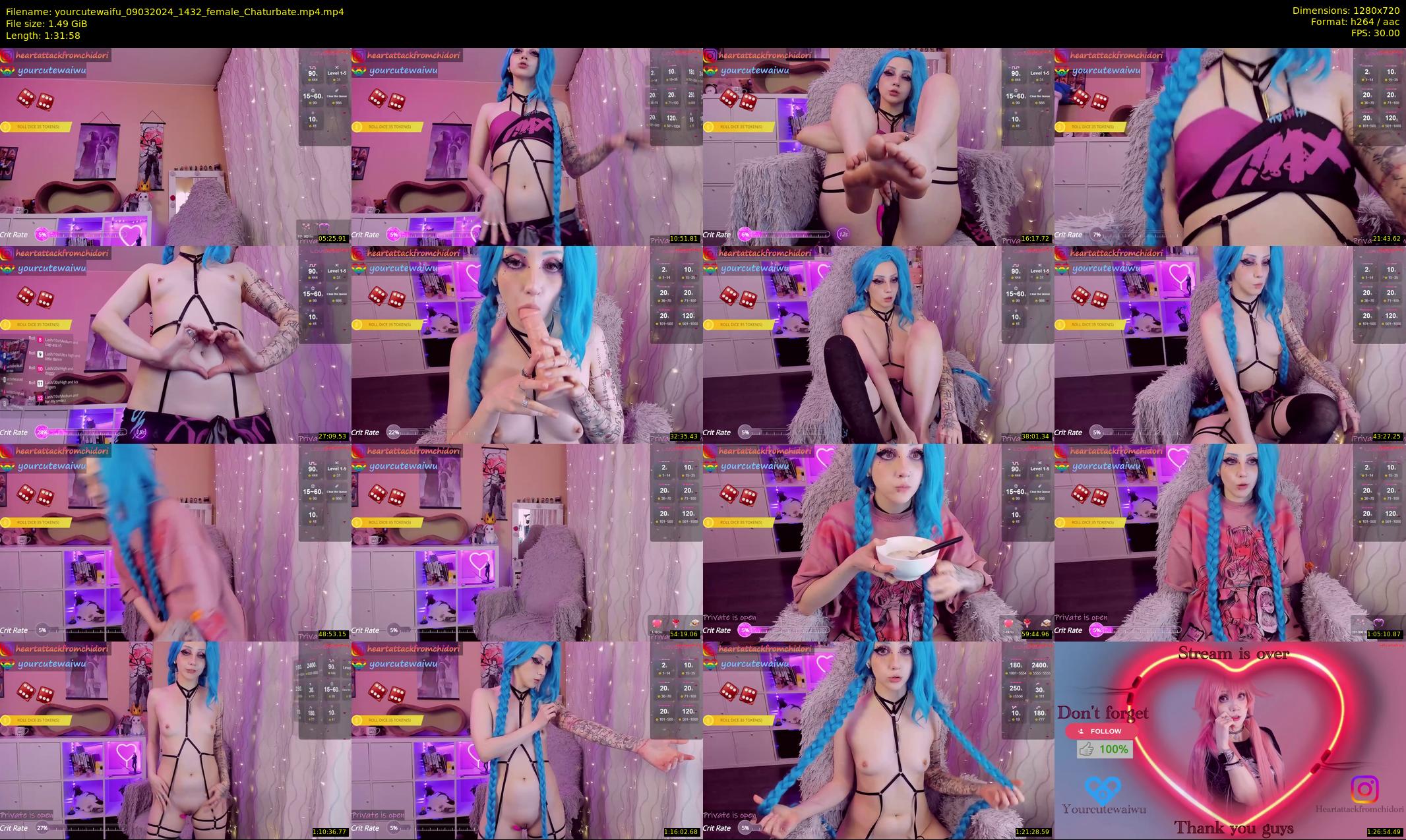 yourcutewaifu — 92 minute Chaturbate female cam show recording, 720p, Mar 9, 2024