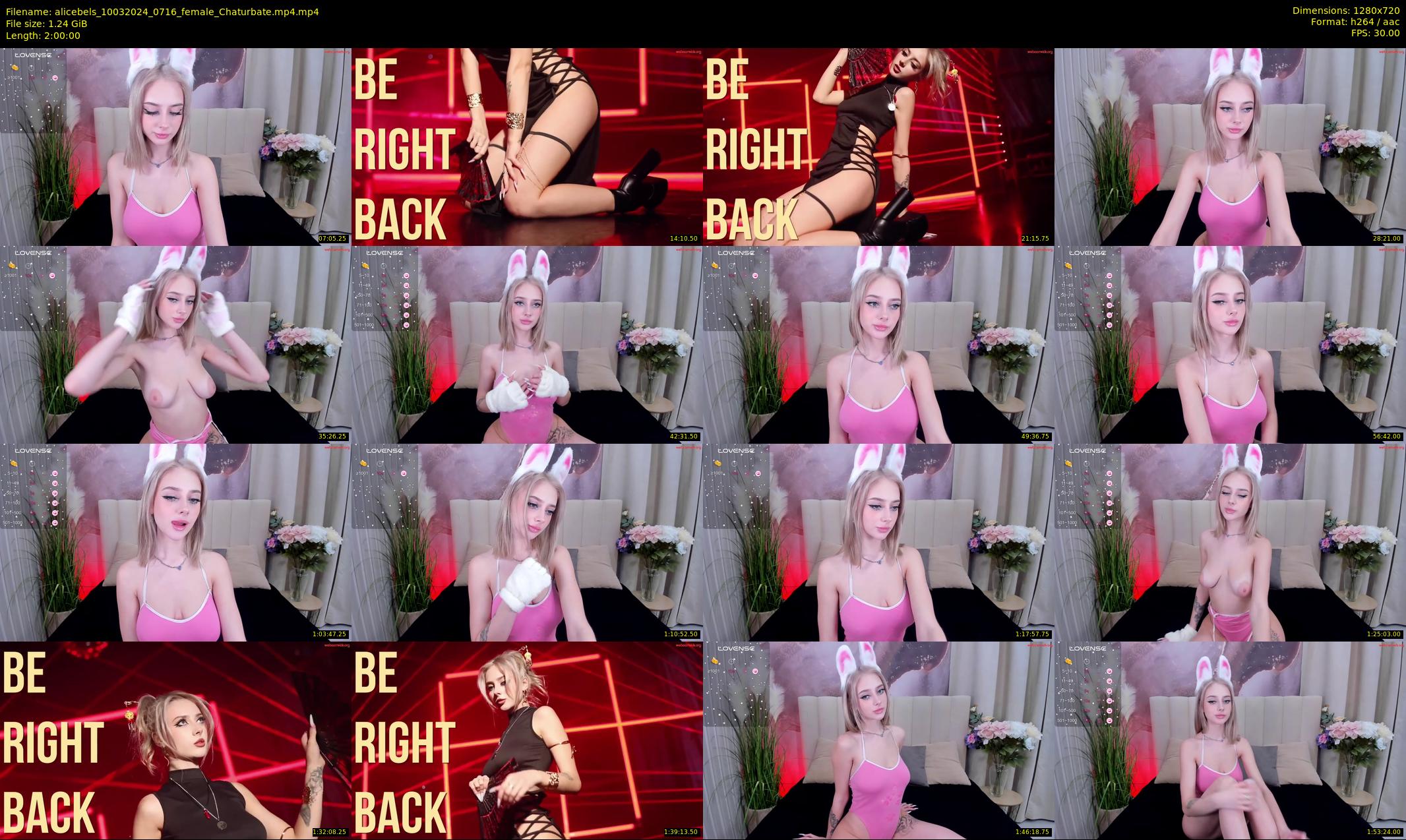 alicebels — 120 minute Chaturbate female cam show recording, 720p, Mar 10, 2024
