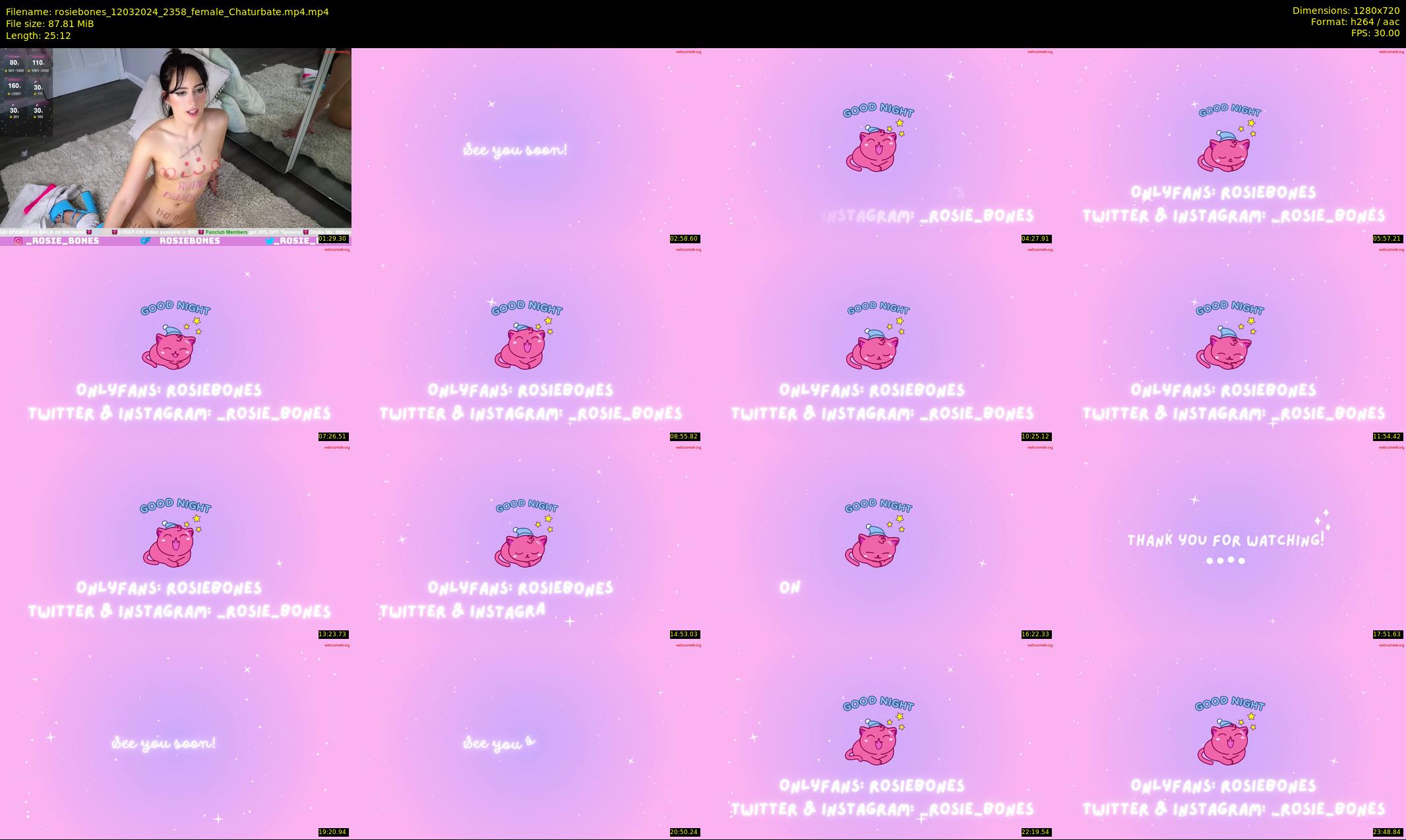 rosiebones — 26 minute Chaturbate female cam show recording, 720p, Mar 12, 2024