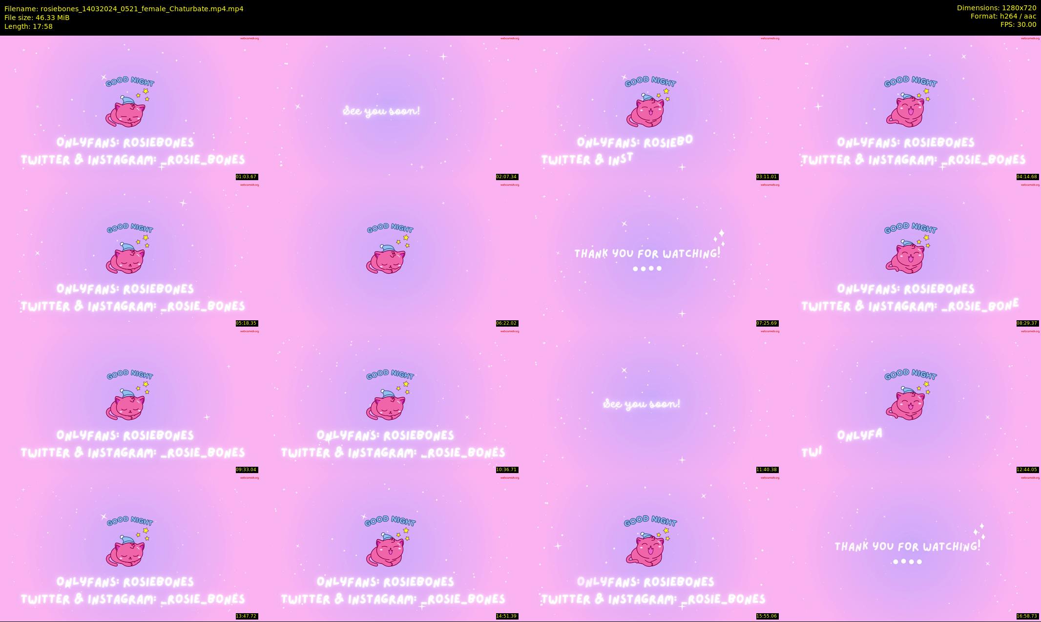 rosiebones — 18 minute Chaturbate female cam show recording, 720p, Mar 14, 2024