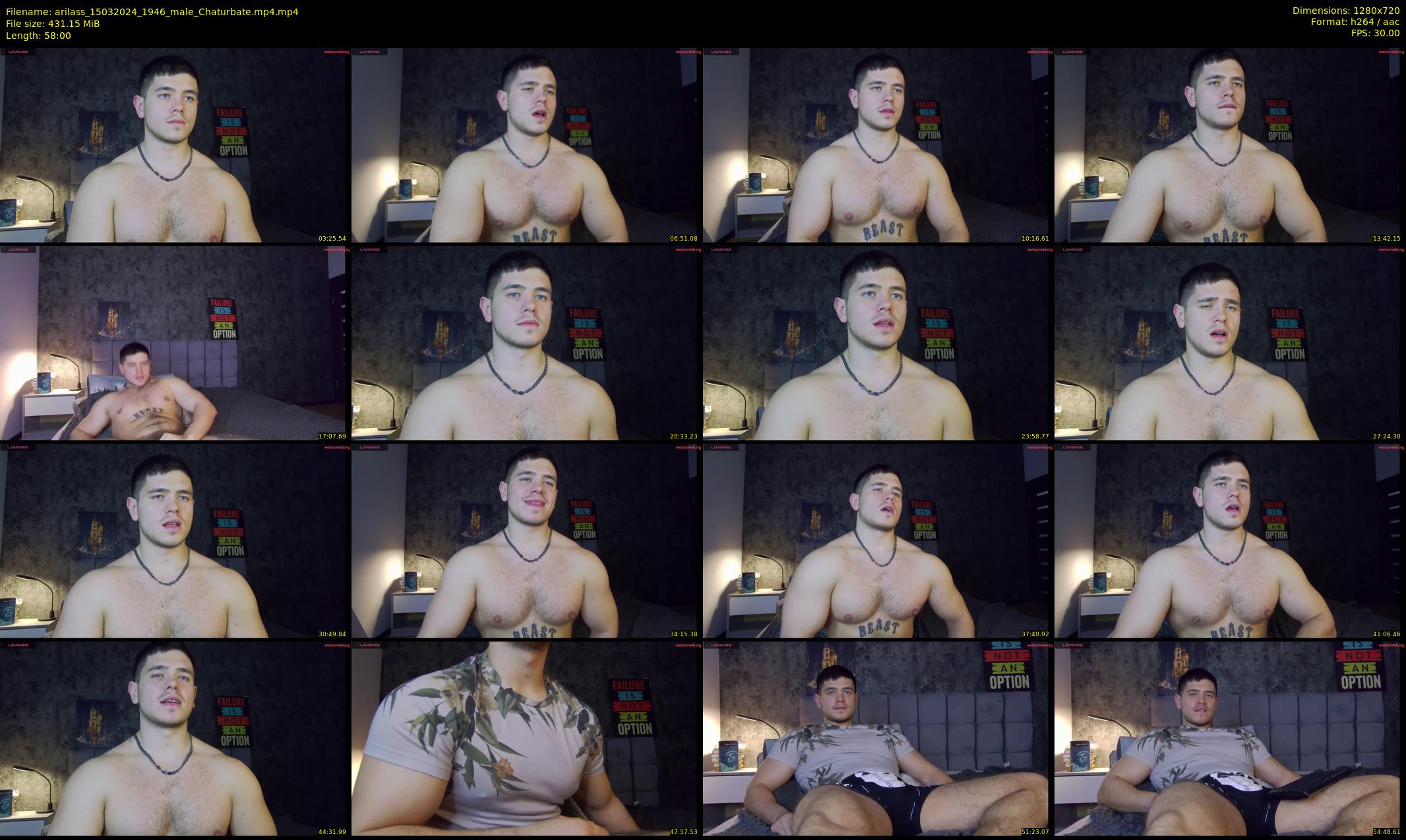 arilass — 58 minute Chaturbate male cam show recording, 720p, Mar 15, 2024