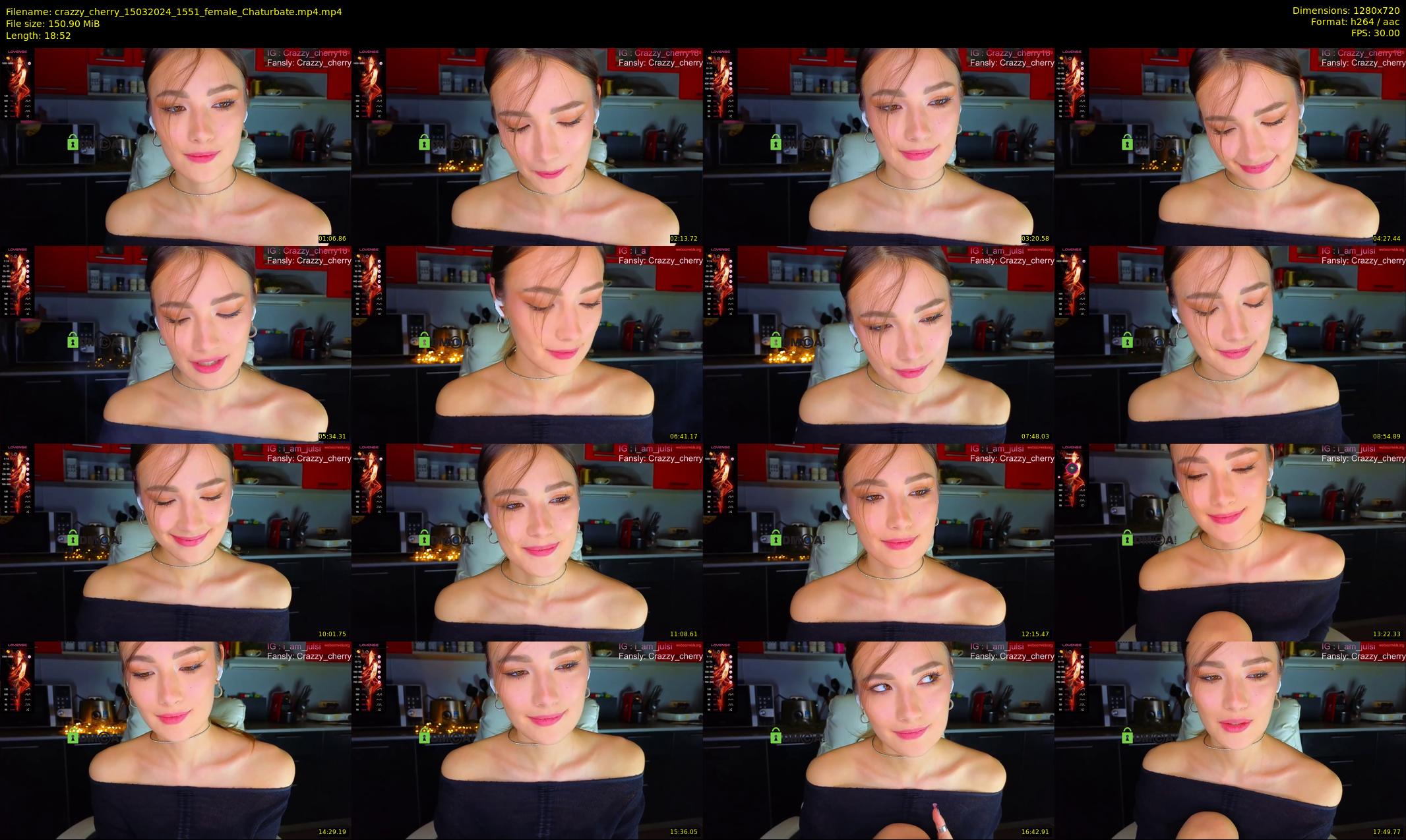 crazzy_cherry — 19 minute Chaturbate female cam show recording, 720p, Mar 15, 2024