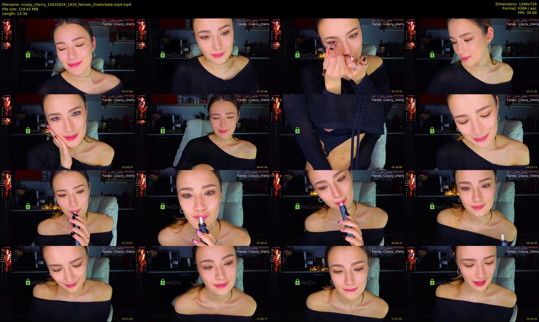 crazzy_cherry — 14 minute Chaturbate female cam show recording, 720p, Mar 15, 2024