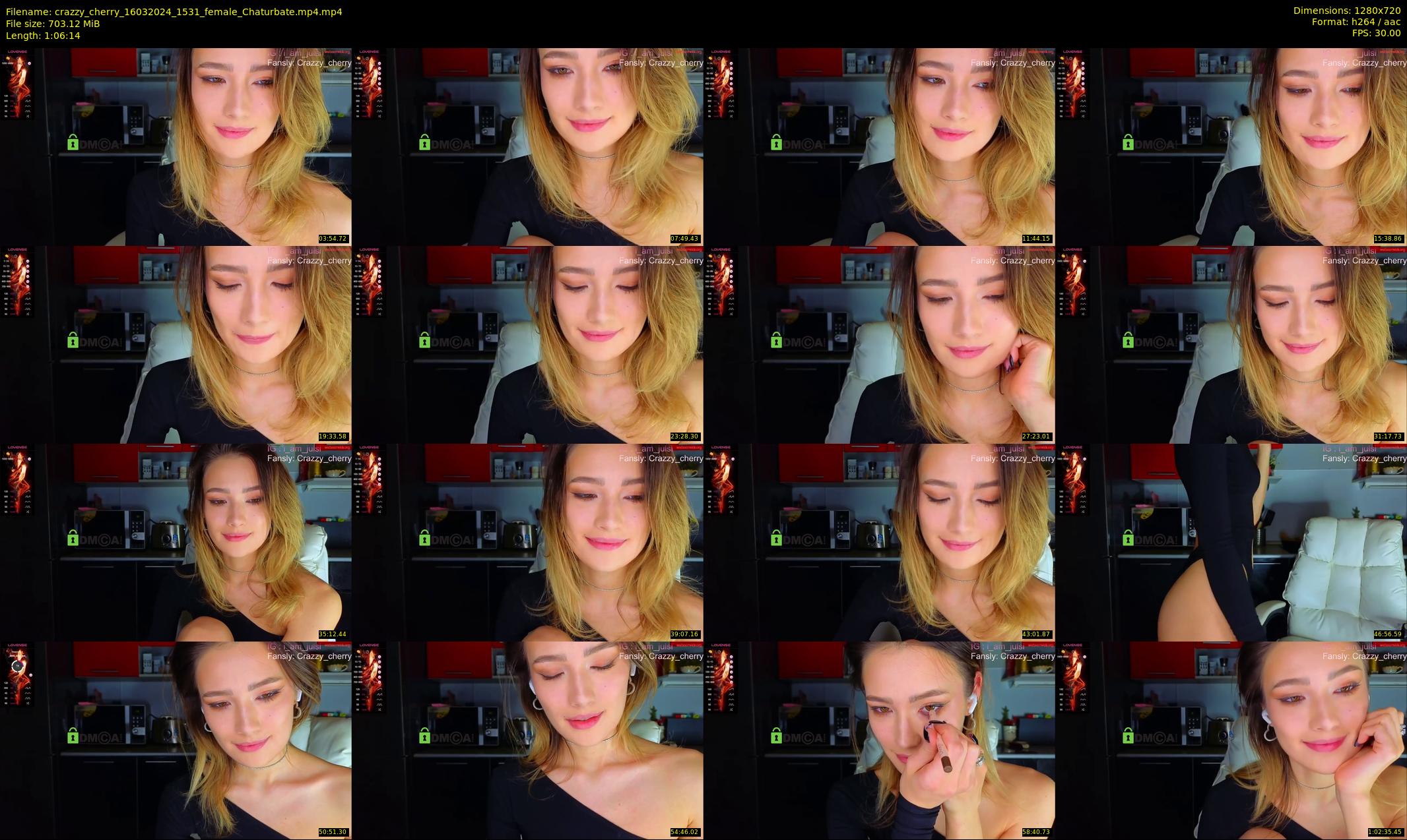 crazzy_cherry — 67 minute Chaturbate female cam show recording, 720p, Mar 16, 2024