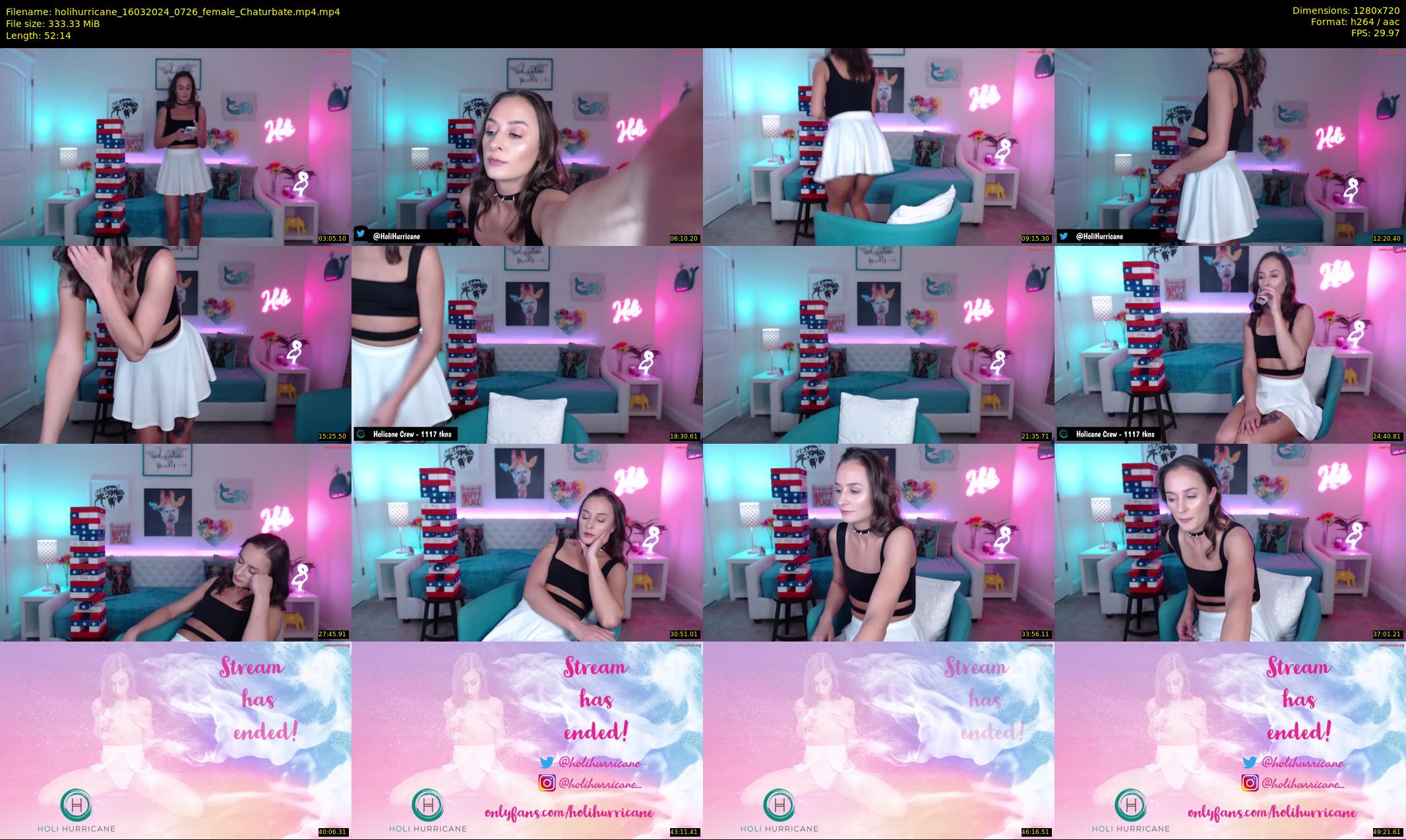 holihurricane — 53 minute Chaturbate female cam show recording, 720p, Mar 16, 2024