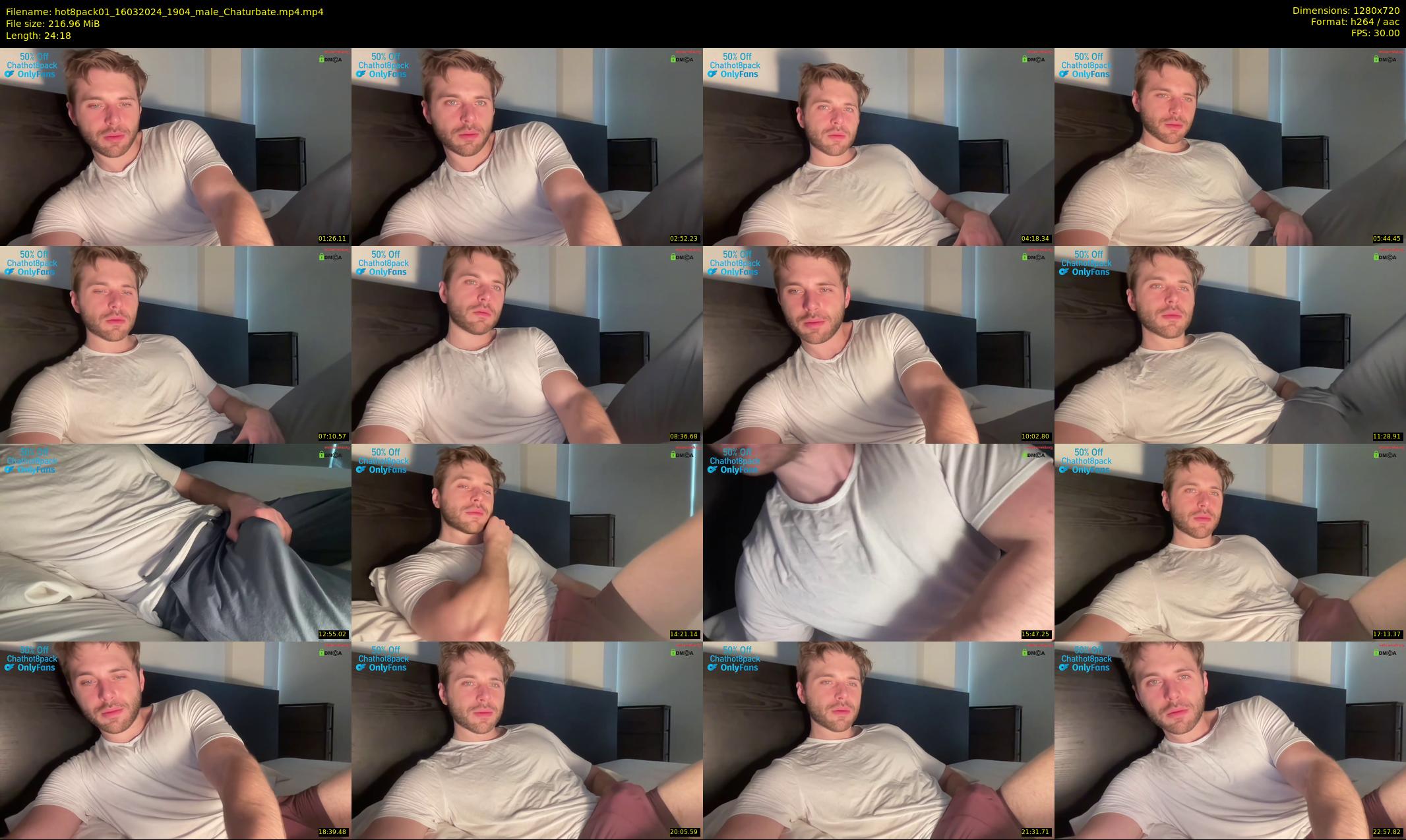 hot8pack01 — 25 minute Chaturbate male cam show recording, 720p, Mar 16, 2024