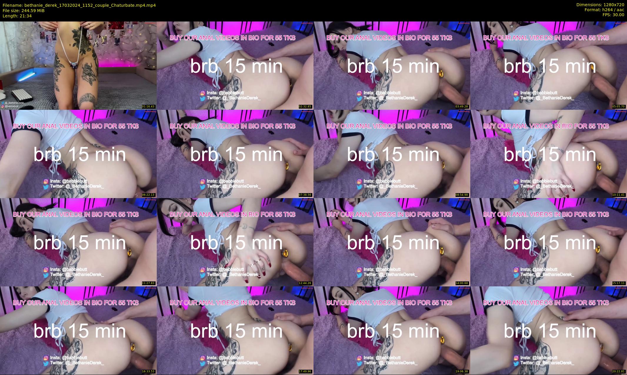 bethanie_derek — 22 minute Chaturbate couple cam show recording, 720p, Mar 17, 2024