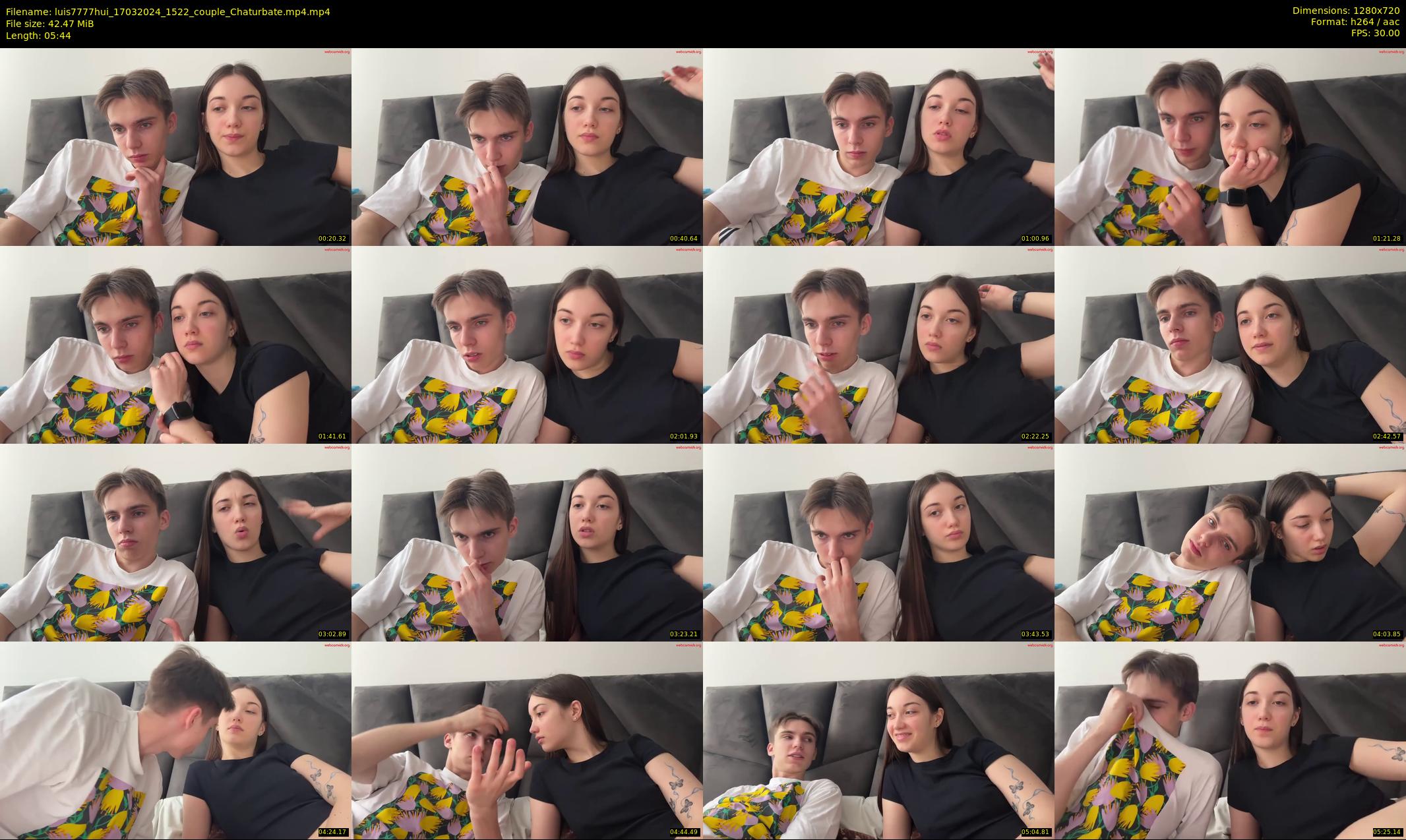 luis7777hui — 6 minute Chaturbate couple cam show recording, 720p, Mar 17, 2024