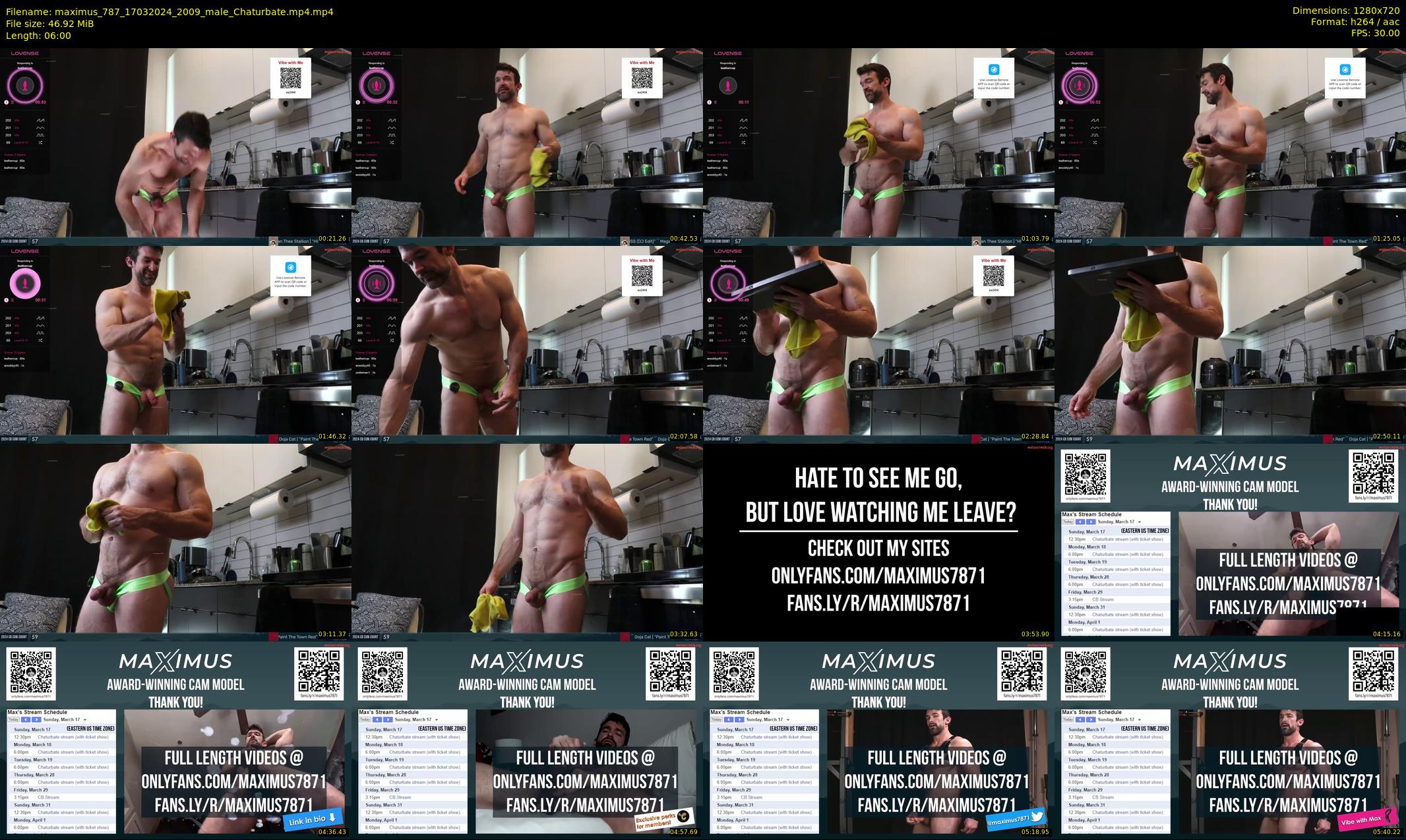 maximus_787 — 6 minute Chaturbate male cam show recording, 720p, Mar 17, 2024