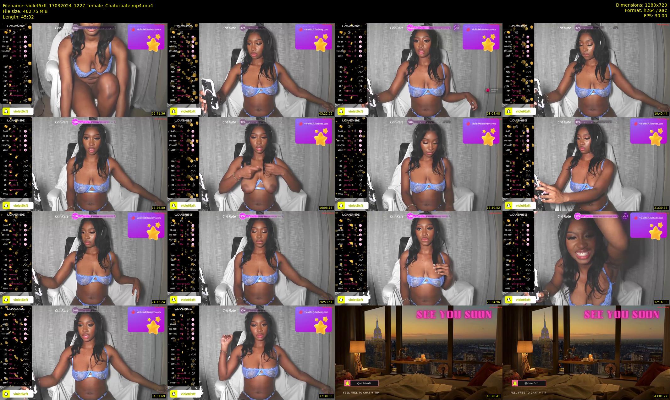 violet6xft — 46 minute Chaturbate female cam show recording, 720p, Mar 17, 2024