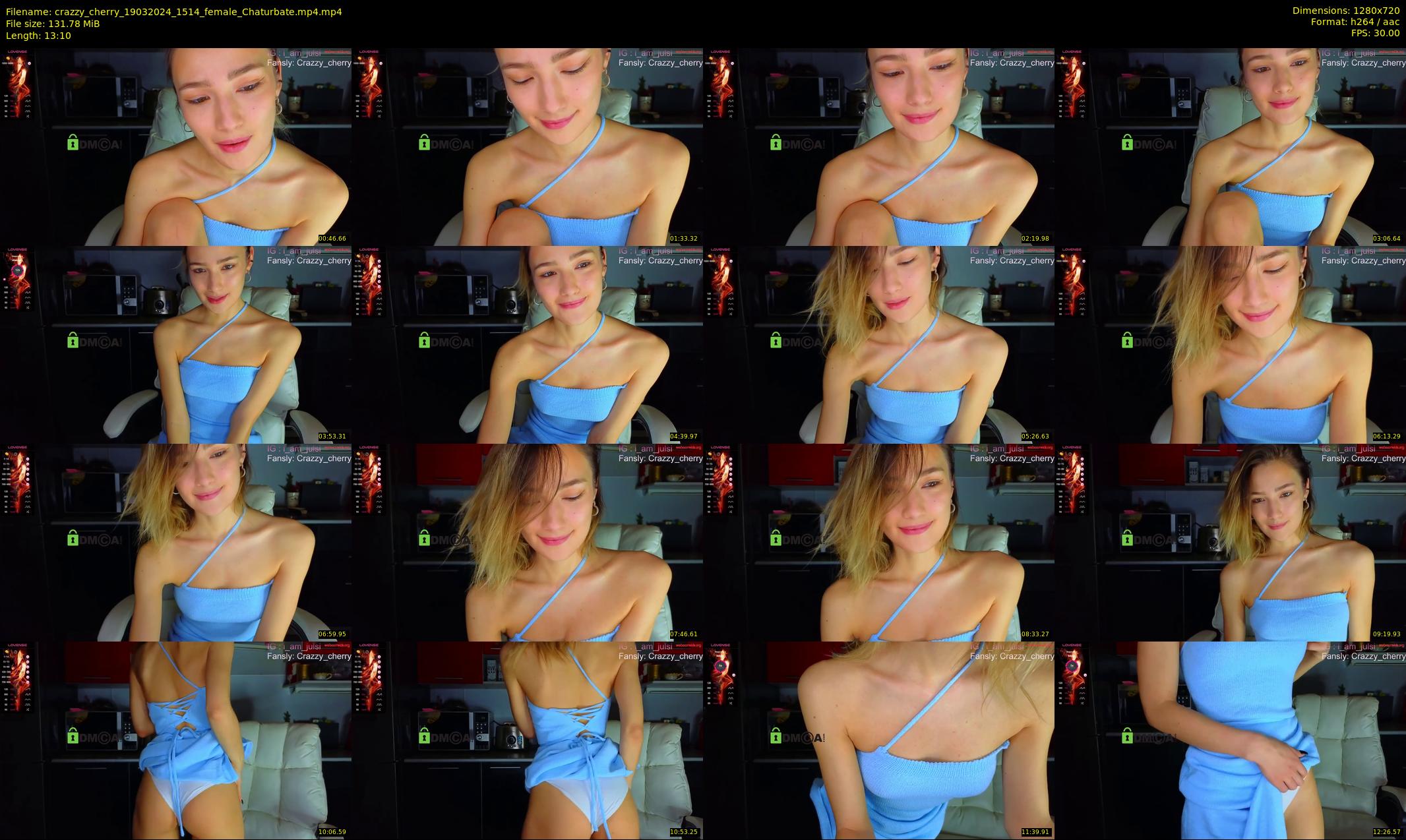 crazzy_cherry — 14 minute Chaturbate female cam show recording, 720p, Mar 19, 2024