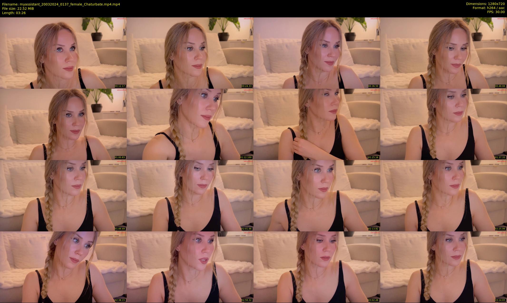 myassistant — 4 minute Chaturbate female cam show recording, 720p, Mar 20, 2024