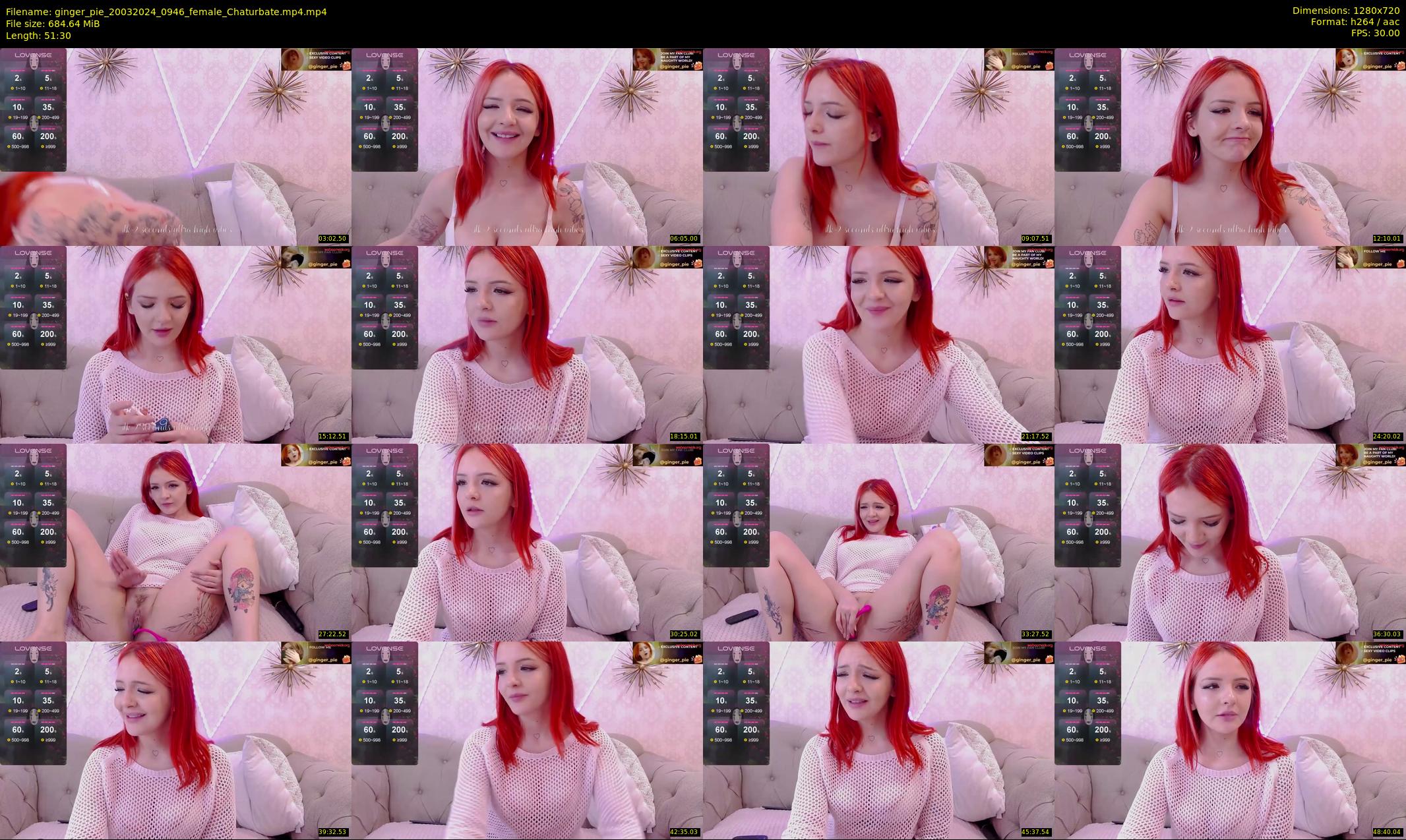 ginger_pie — 52 minute Chaturbate female cam show recording, 720p, Mar 20, 2024