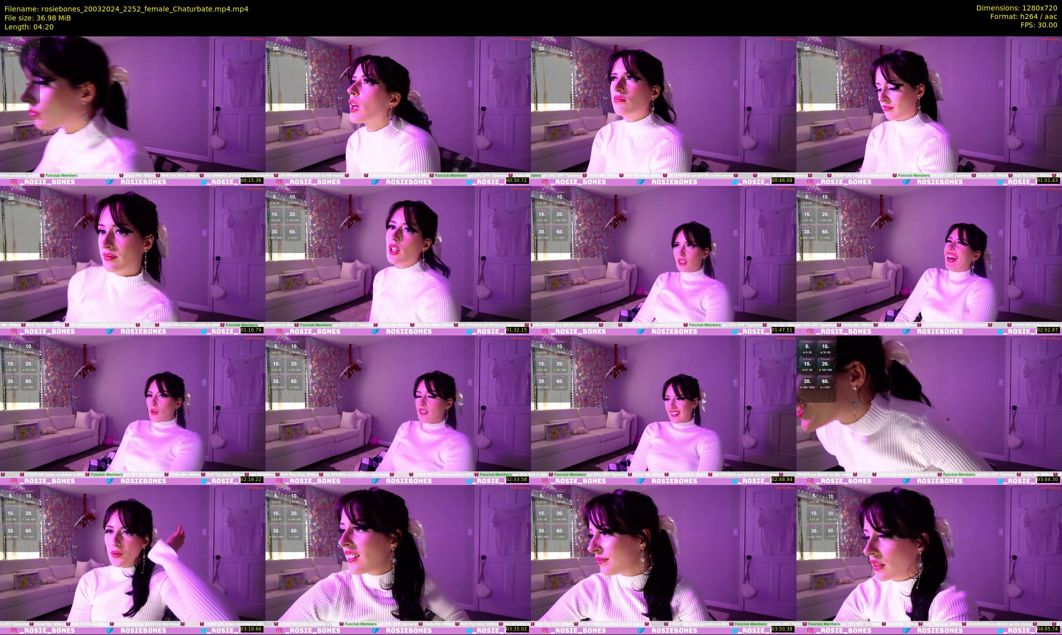 rosiebones — 5 minute Chaturbate female cam show recording, 720p, Mar 20, 2024