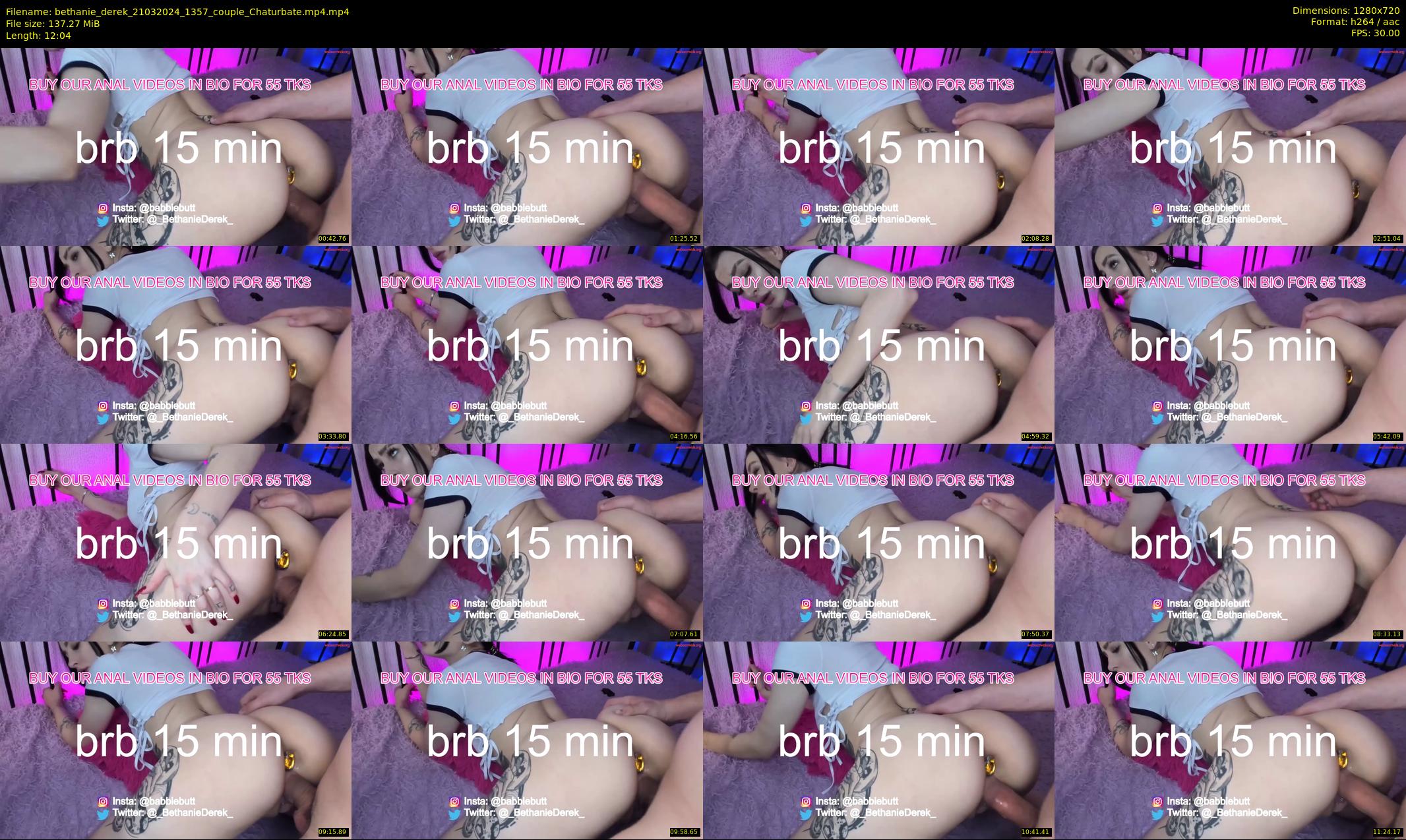 bethanie_derek — 13 minute Chaturbate couple cam show recording, 720p, Mar 21, 2024