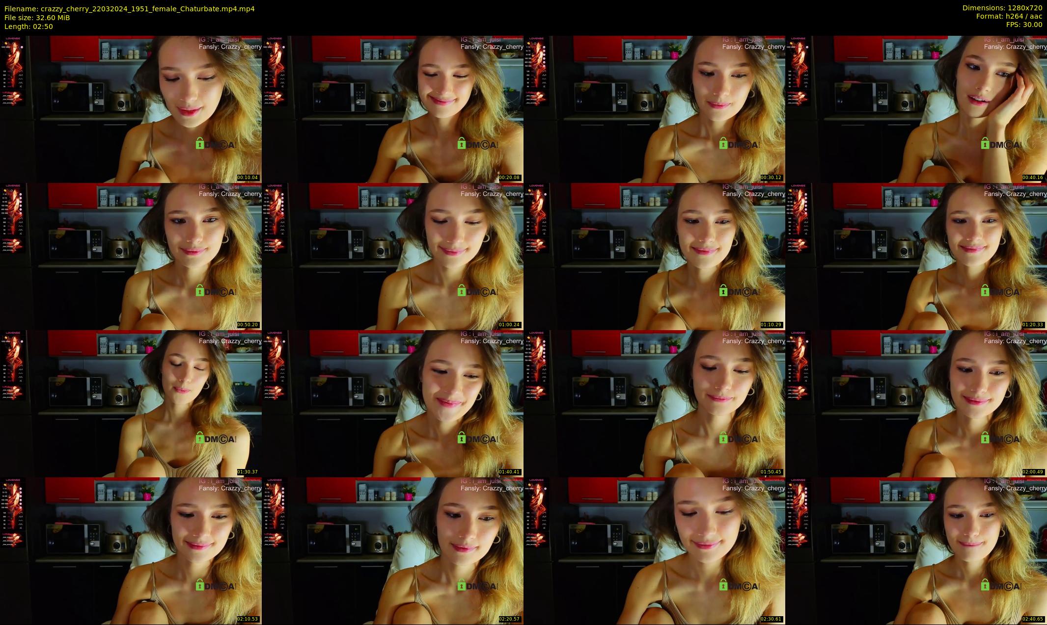 crazzy_cherry — 3 minute Chaturbate female cam show recording, 720p, Mar 22, 2024