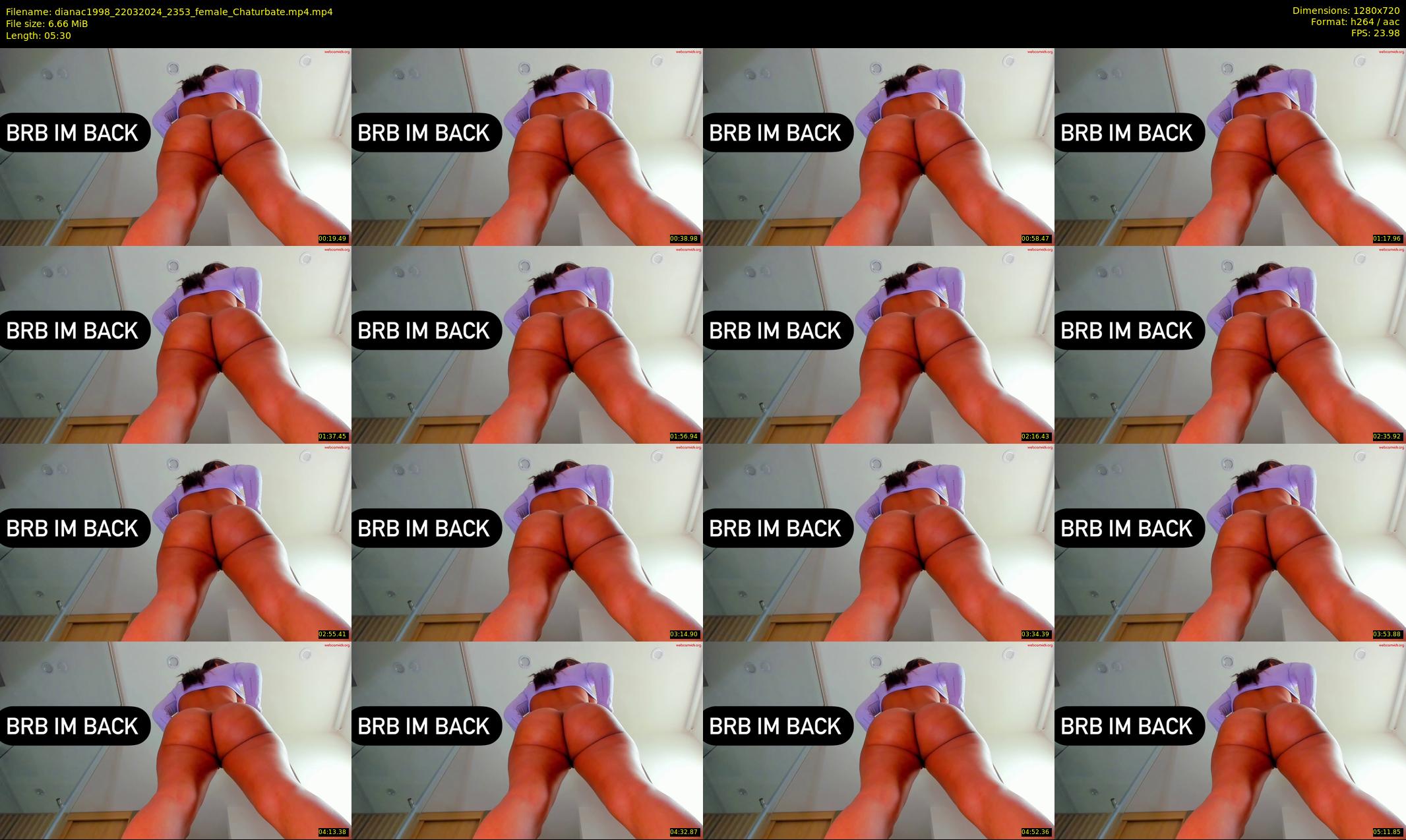 dianac1998 — 6 minute Chaturbate female cam show recording, 720p, Mar 22, 2024