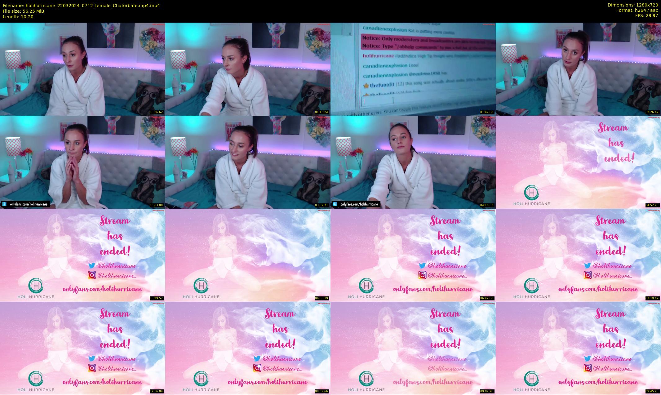 holihurricane — 11 minute Chaturbate female cam show recording, 720p, Mar 22, 2024